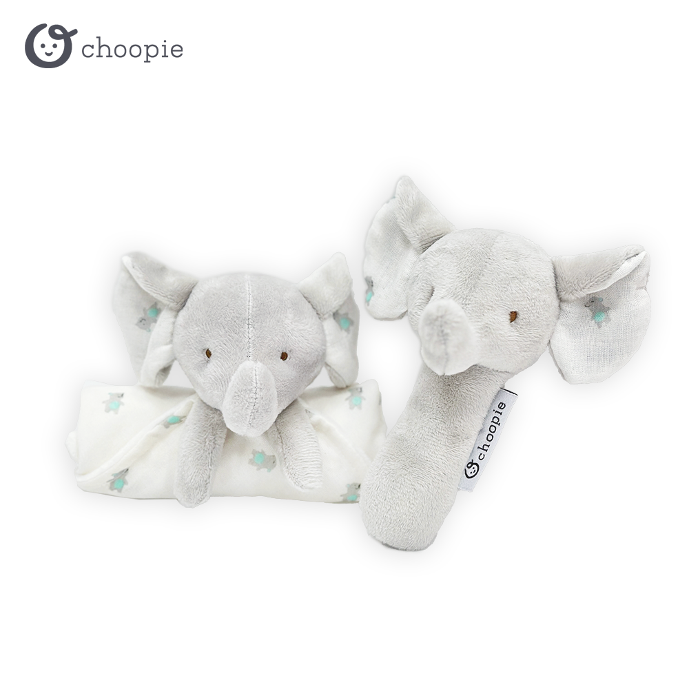 Choopie 動物玩偶安撫巾及手搖鈴組 (多款可選)