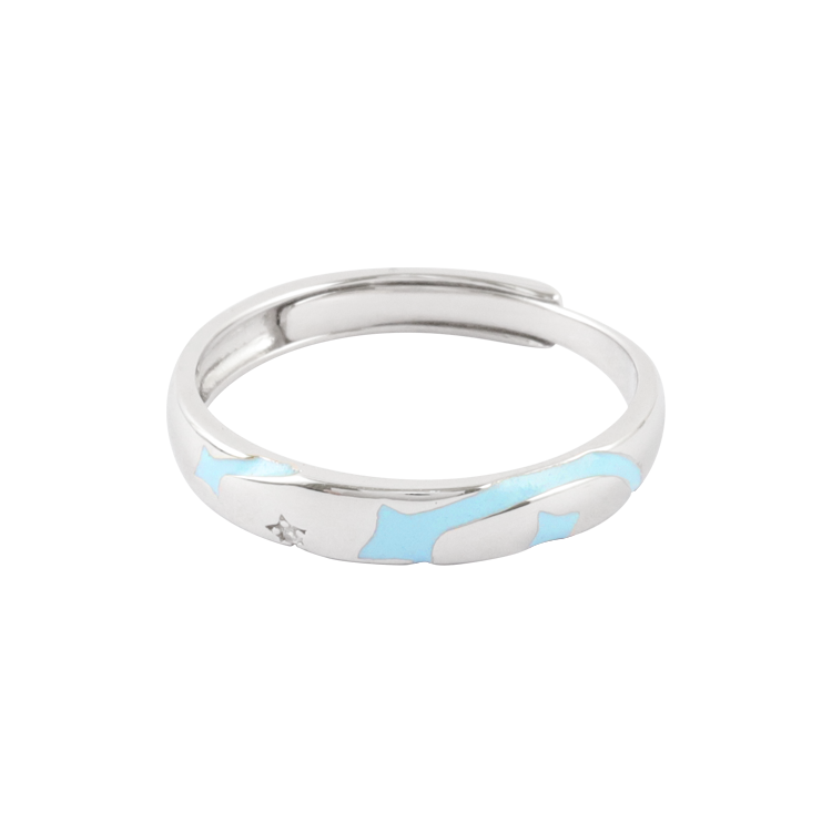 純銀對戒，情侶戒指 星光流影閃耀指間；夜幕下的浪漫心語（4112男款）