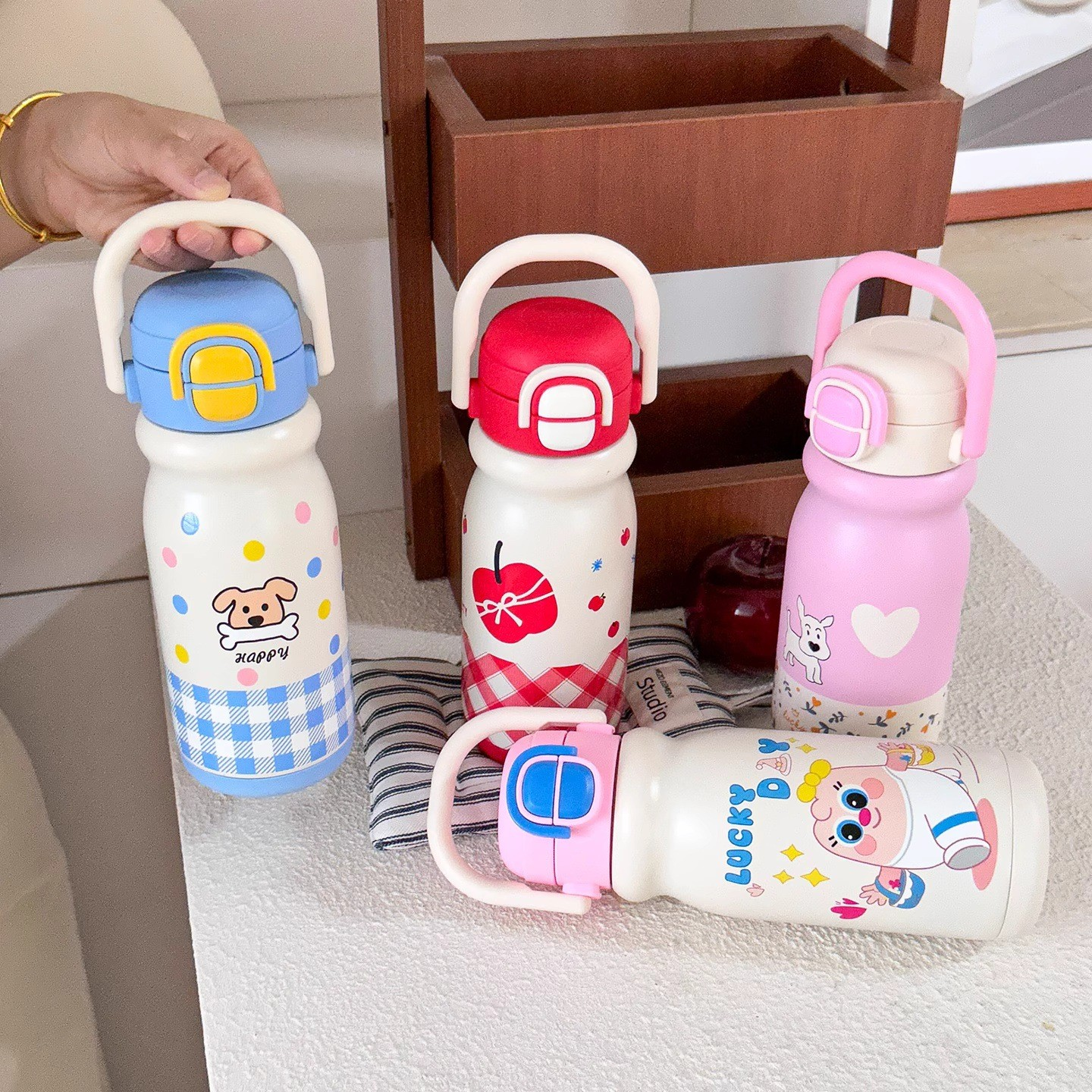 500ML Aesthetic Dual-Use Straw 316 Stainless Steel Thermal Bottle