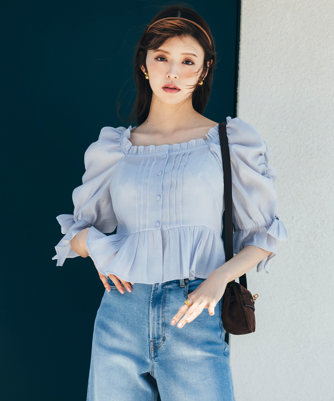 [預購] 折扣 LILLIAN CARAT 蝴蝶結袖法式襯衣