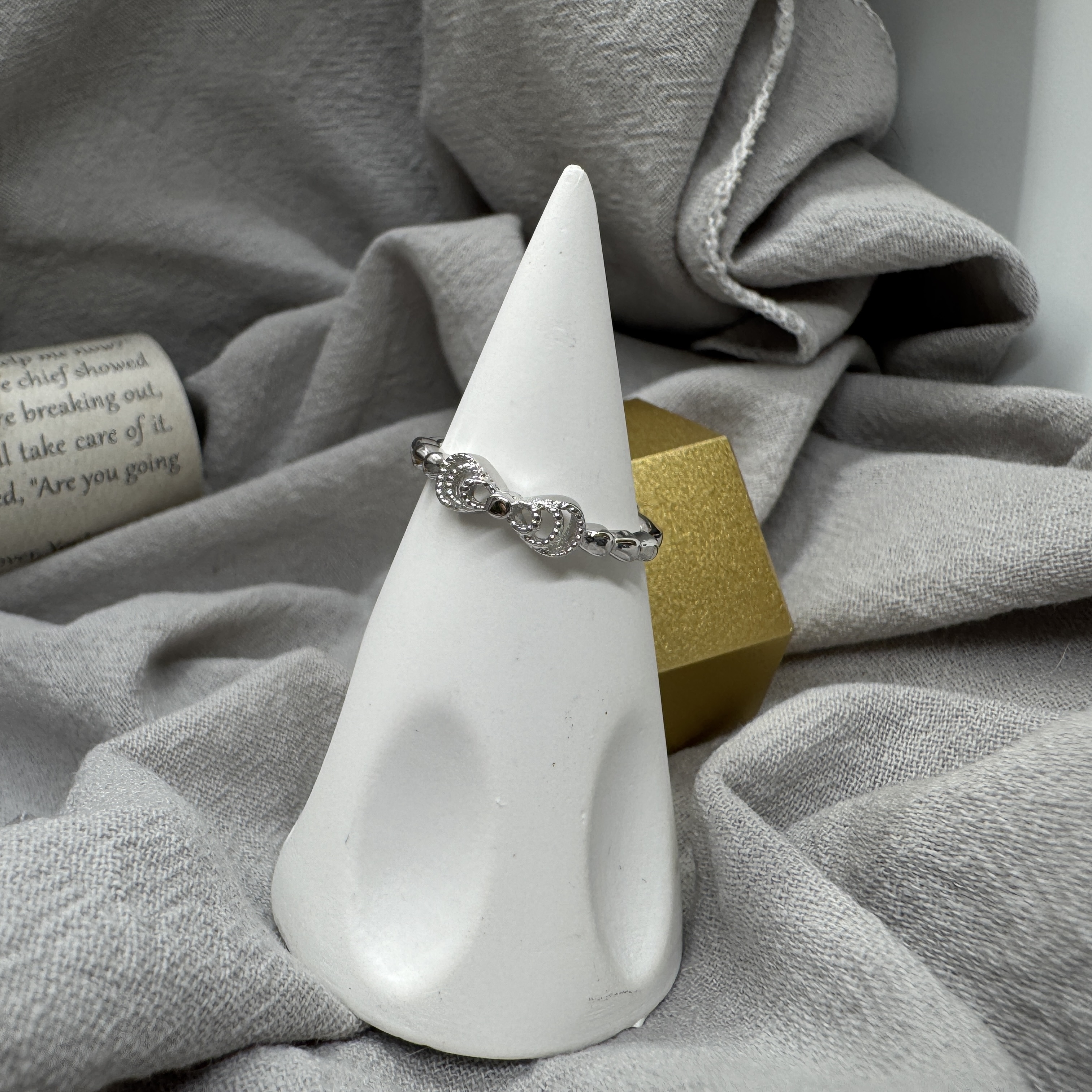 蝴結相依 - 純銀戒指