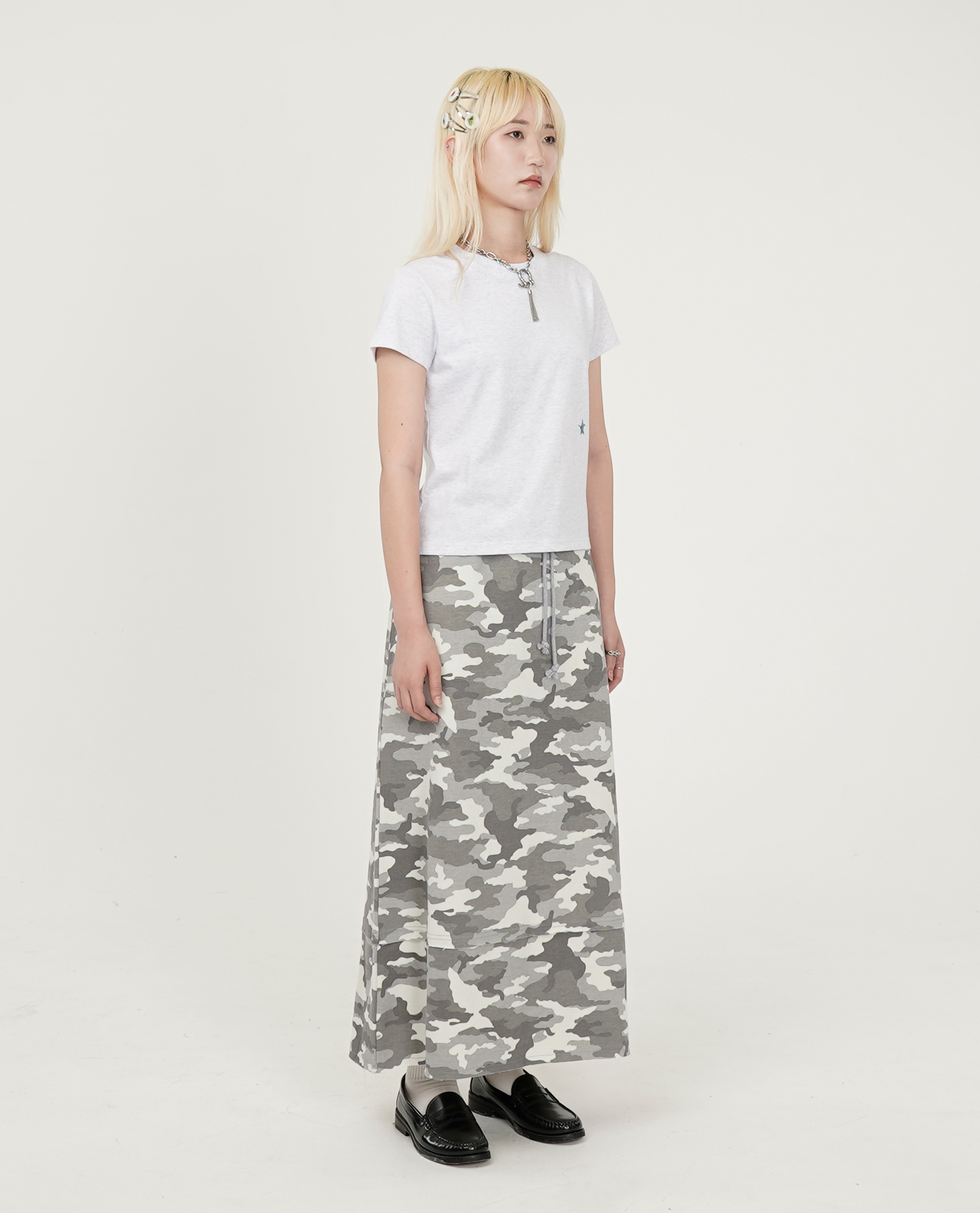 WEBHOUSE Twister Star Sweat Long Skirt (Camo) - 25SS