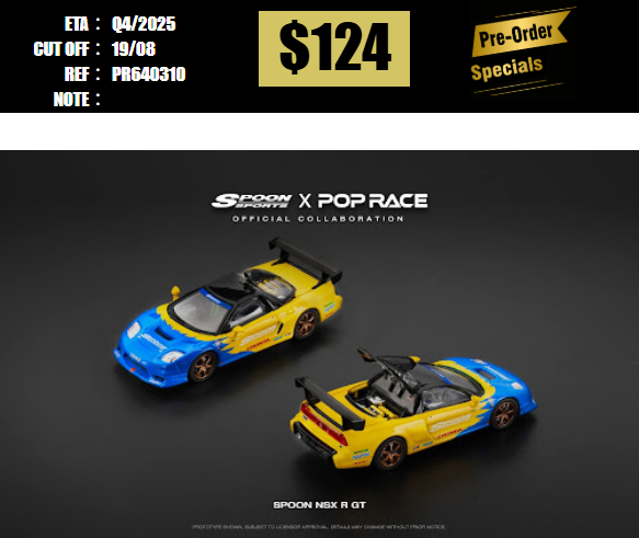 PO-$124 * POP RACE * 1:64 SPOON NSX-R GT [OD08/08]