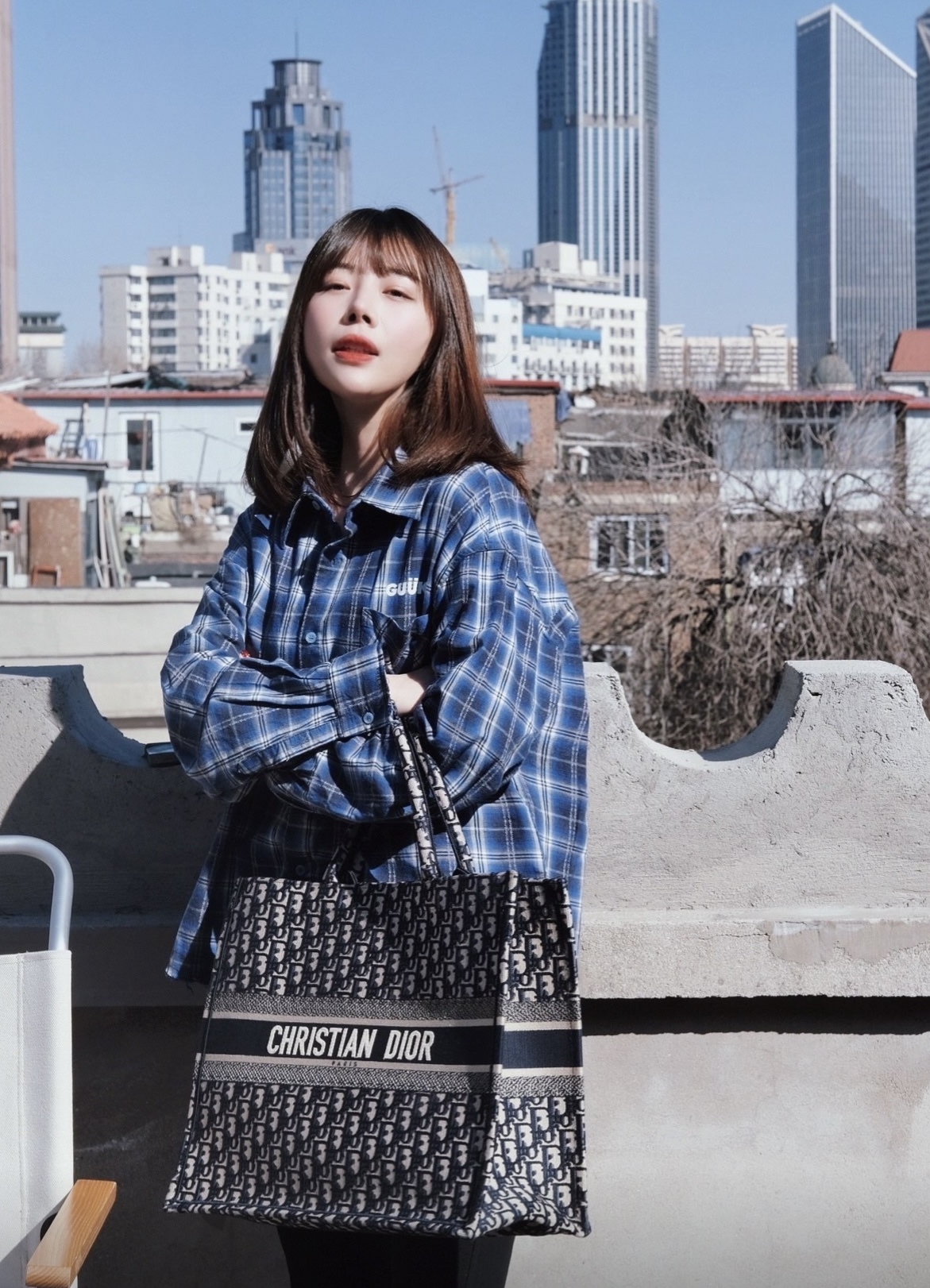 Dior Book Tote Bag 牛仔藍色 大號