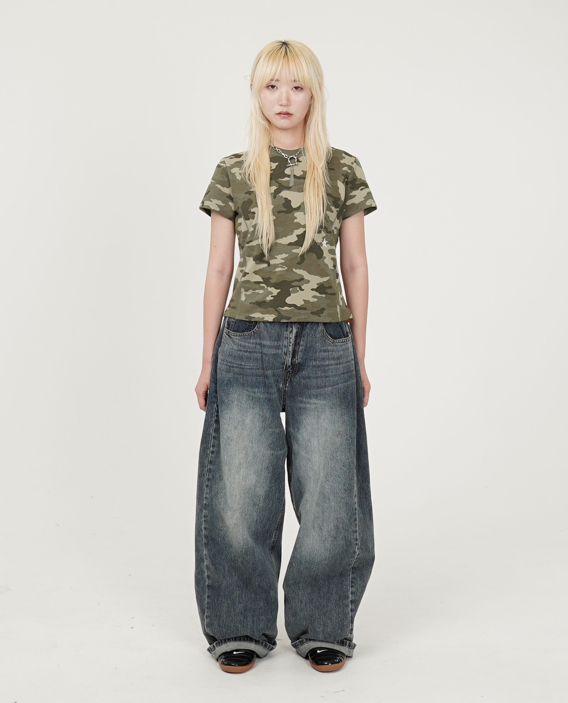 WEBHOUSE Twister Star Angel Tee (Indigo Camo / Camo) - 25SS