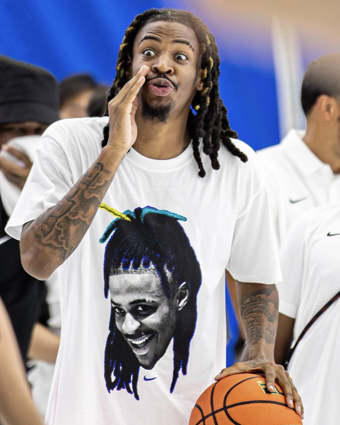 Nike Ja Tee 白色 Ja Morant 同款 莫蘭特 頭像 落肩 純棉 印花 短T HJ3429-100