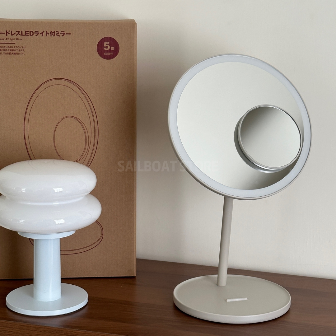 #預購 日本 無印良品 MUJI 無線LED化妝鏡 MJ-LMR1 附5倍放大鏡