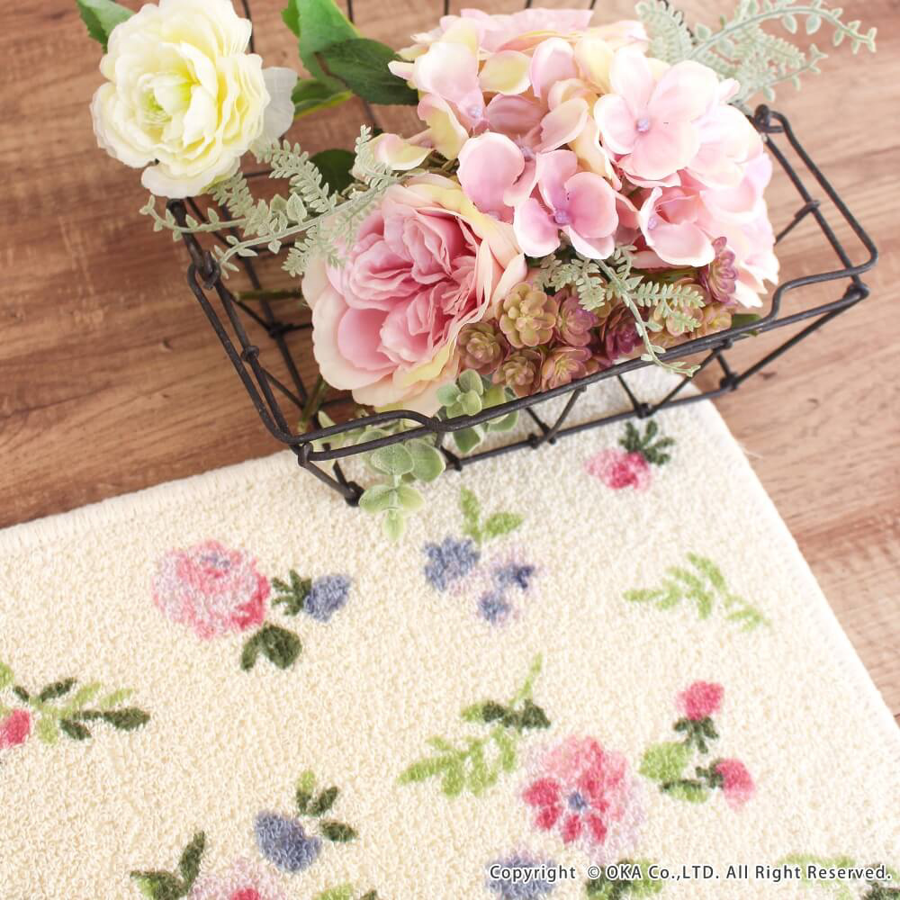 《oka》日本製再生印花廚房地墊-春曉之詩 ( 45x120cm / 可機洗 / 厚4mm)