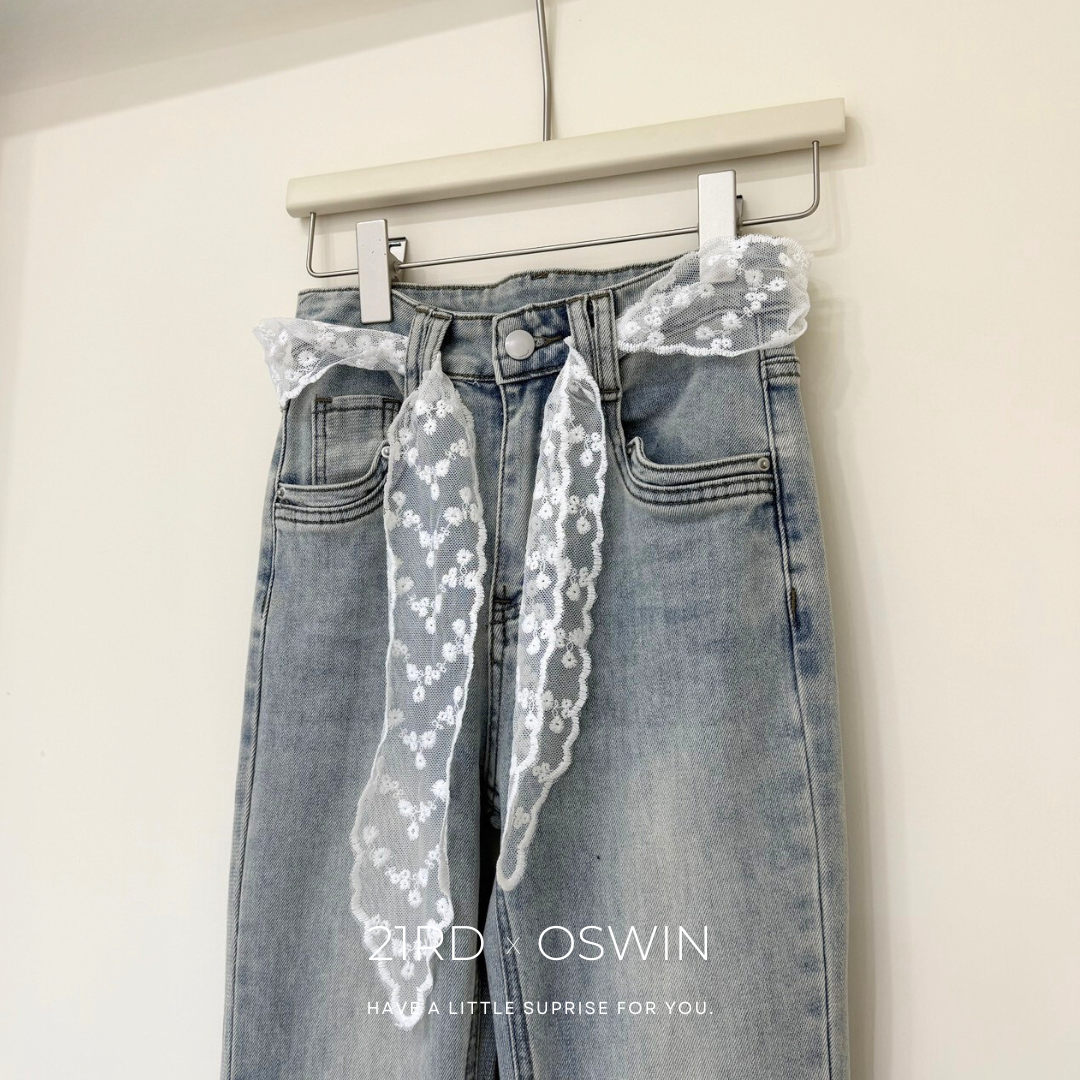 造型綁帶 蕾絲腰帶絲巾