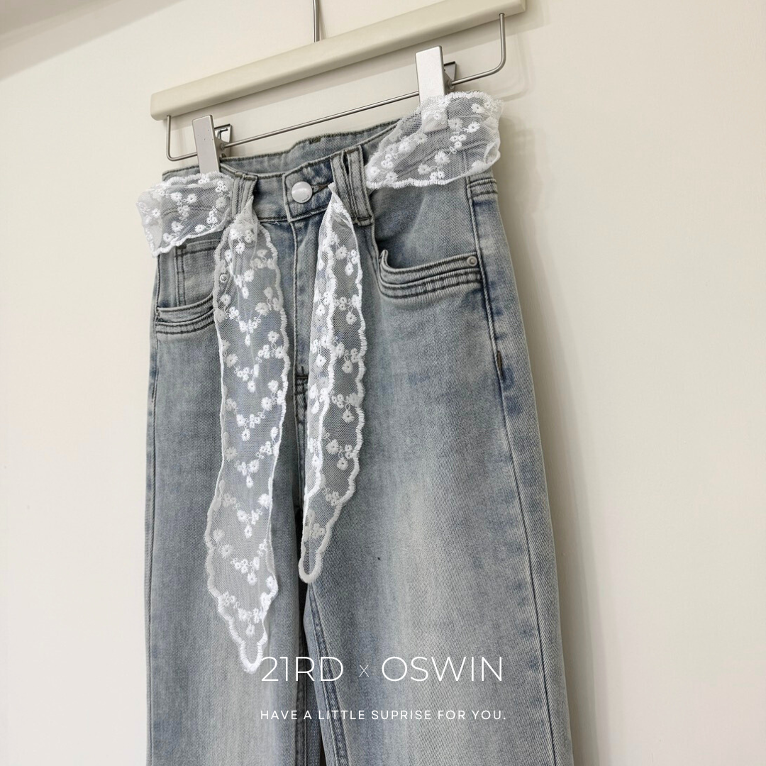 造型綁帶 蕾絲腰帶絲巾