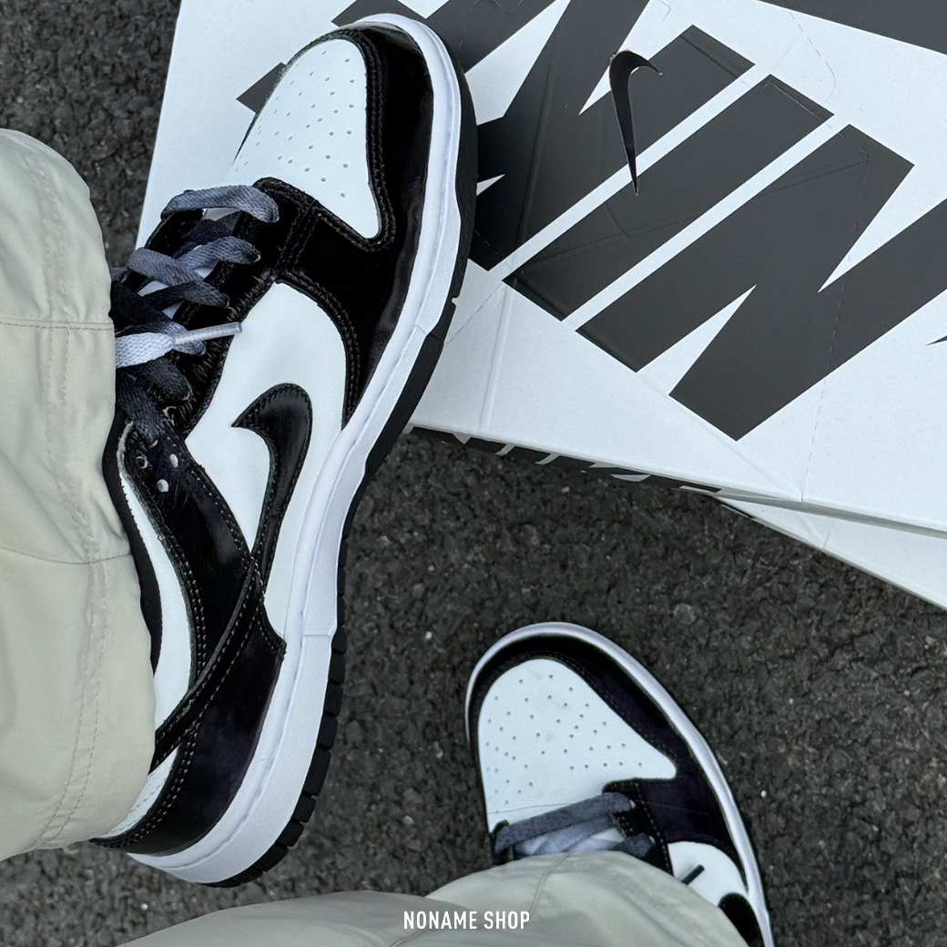 NIKE DUNK LOW RETRO SE "PANDA" 漆皮 熊貓 雙鞋帶 休閒鞋 (男款)