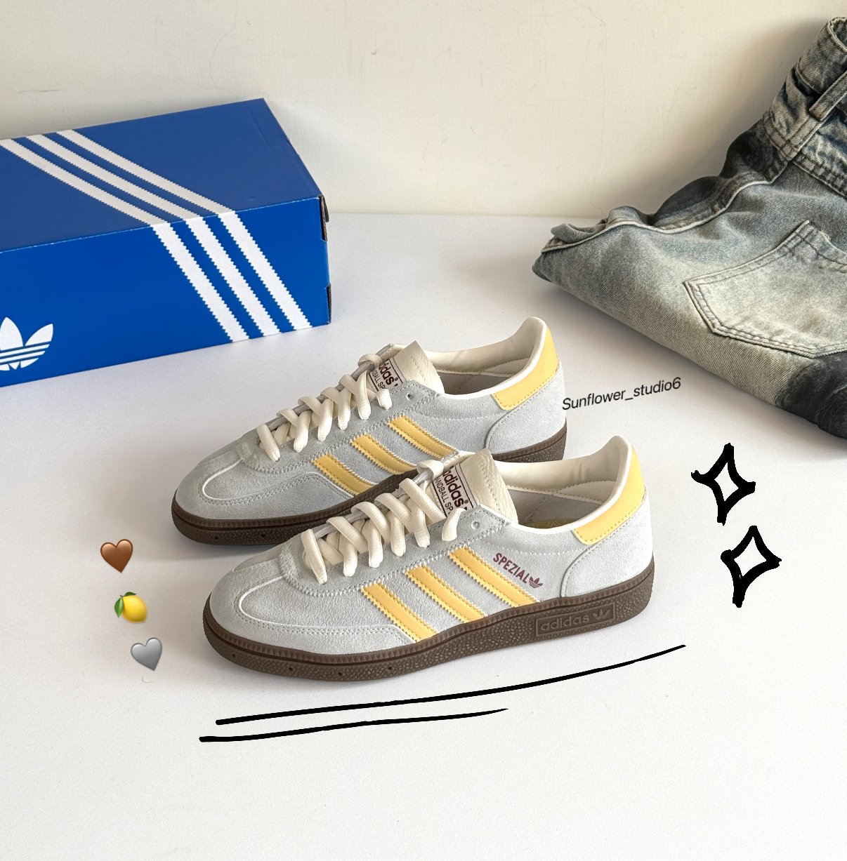 Adidas Originals Handball Spezial 奶油淺灰 奶油黃 檸檬黃 黃色 淺灰 莫蘭迪灰 灰色 焦糖底 復古 德訓鞋 HQ5131/預購