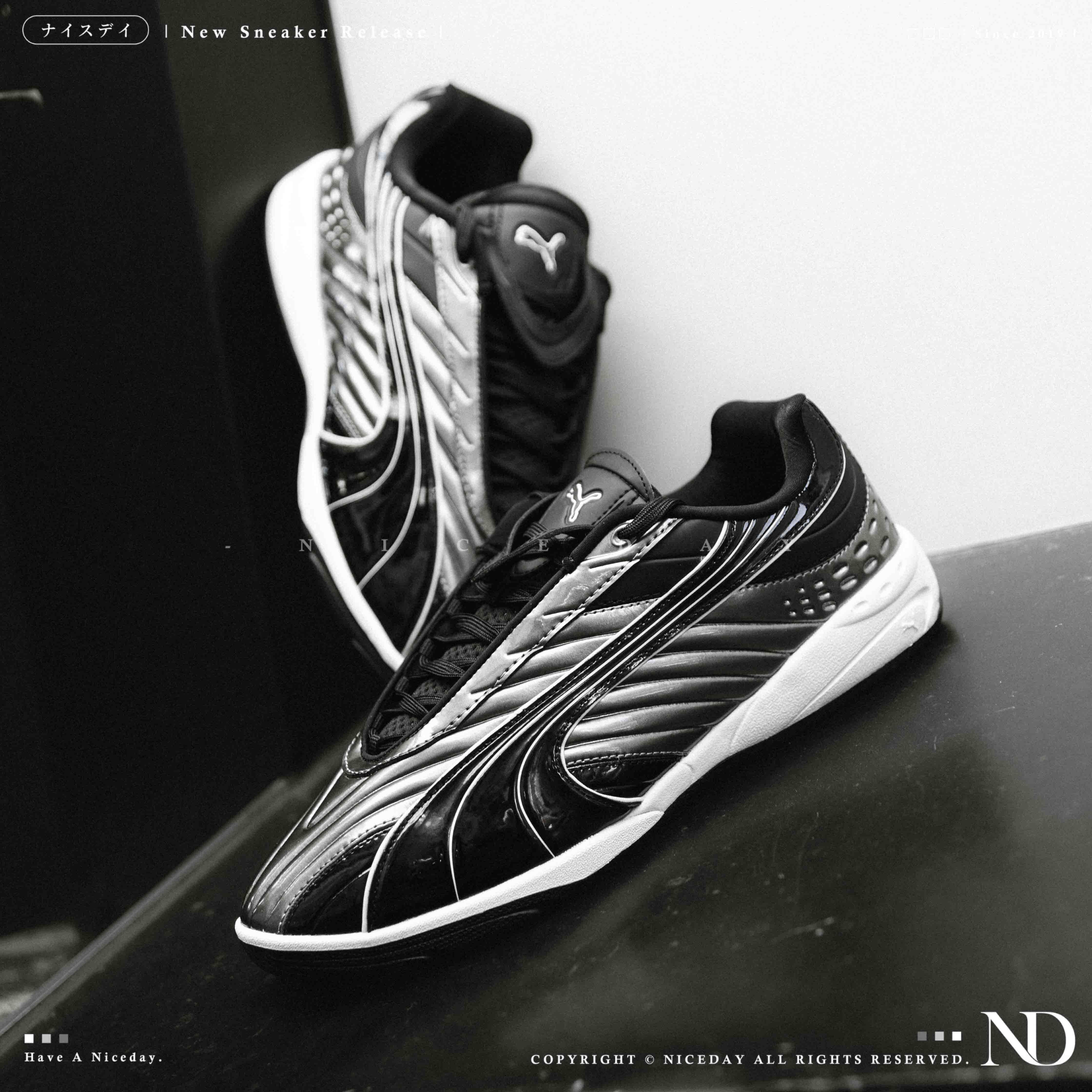 NICEDAY 現貨 Puma V-S2 Goalgetter 銀黑 液態銀 銀 黑 灰 復古 賽車鞋 翻蓋 男鞋 403282-03