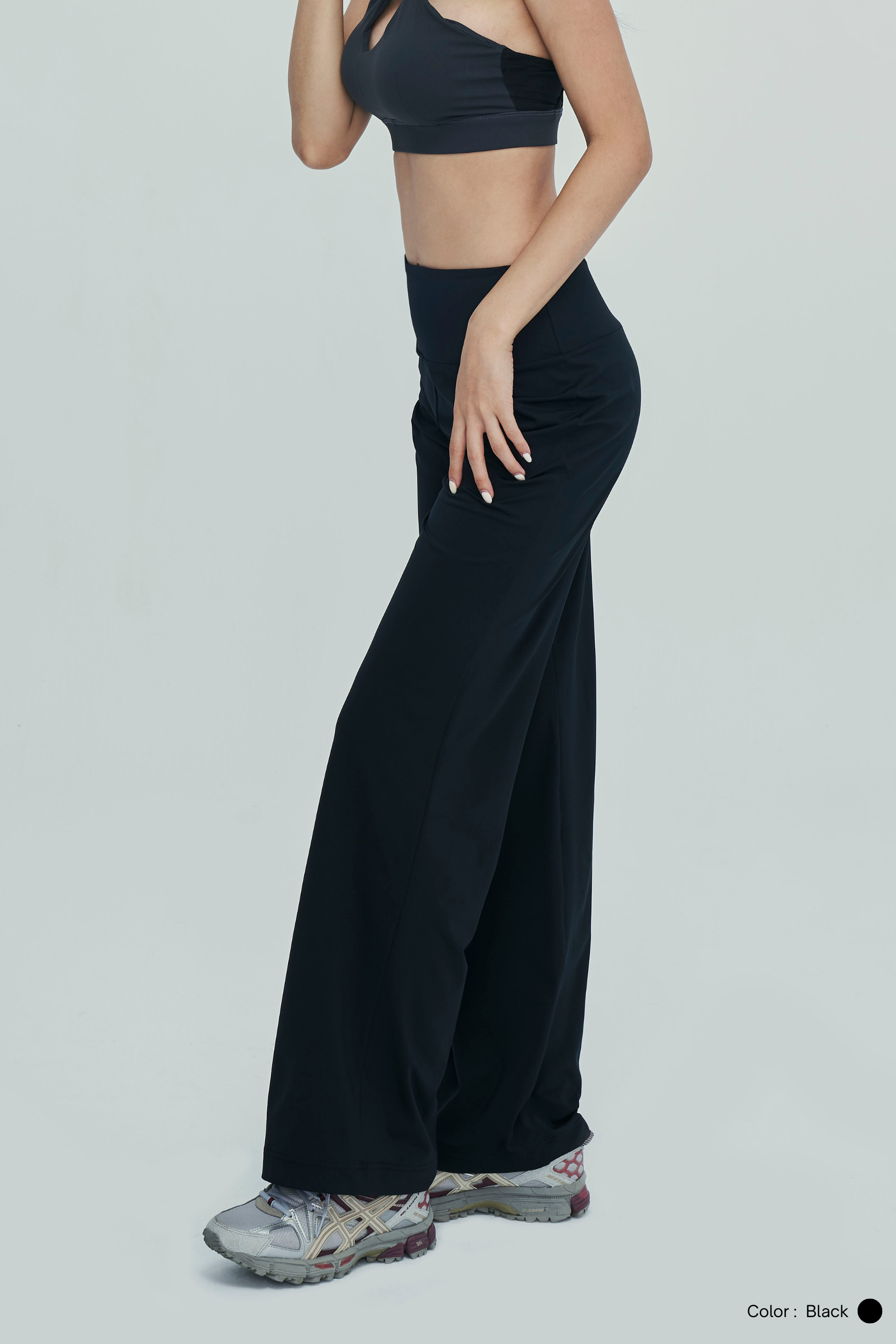 Mid-Rise Straight-Leg Flared Pants
