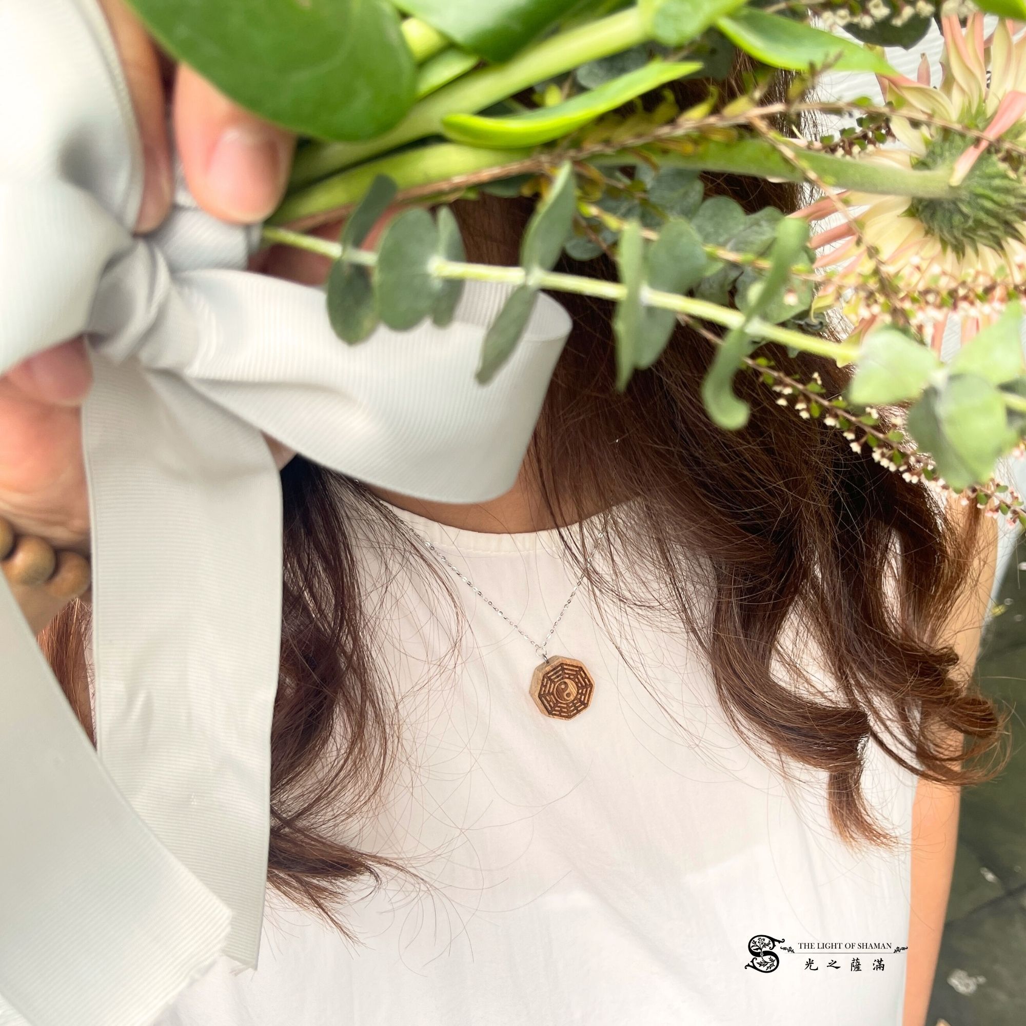 《雷生八方》稀有難得避邪聖物野生波羅蜜雷劈木系列 雷劈木小八卦925純銀吊墜飾品-光之薩滿