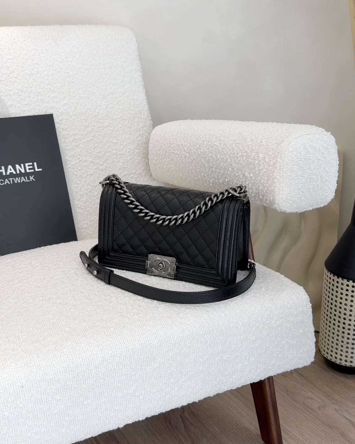 CHANEL｜BOY25 黑牛銀