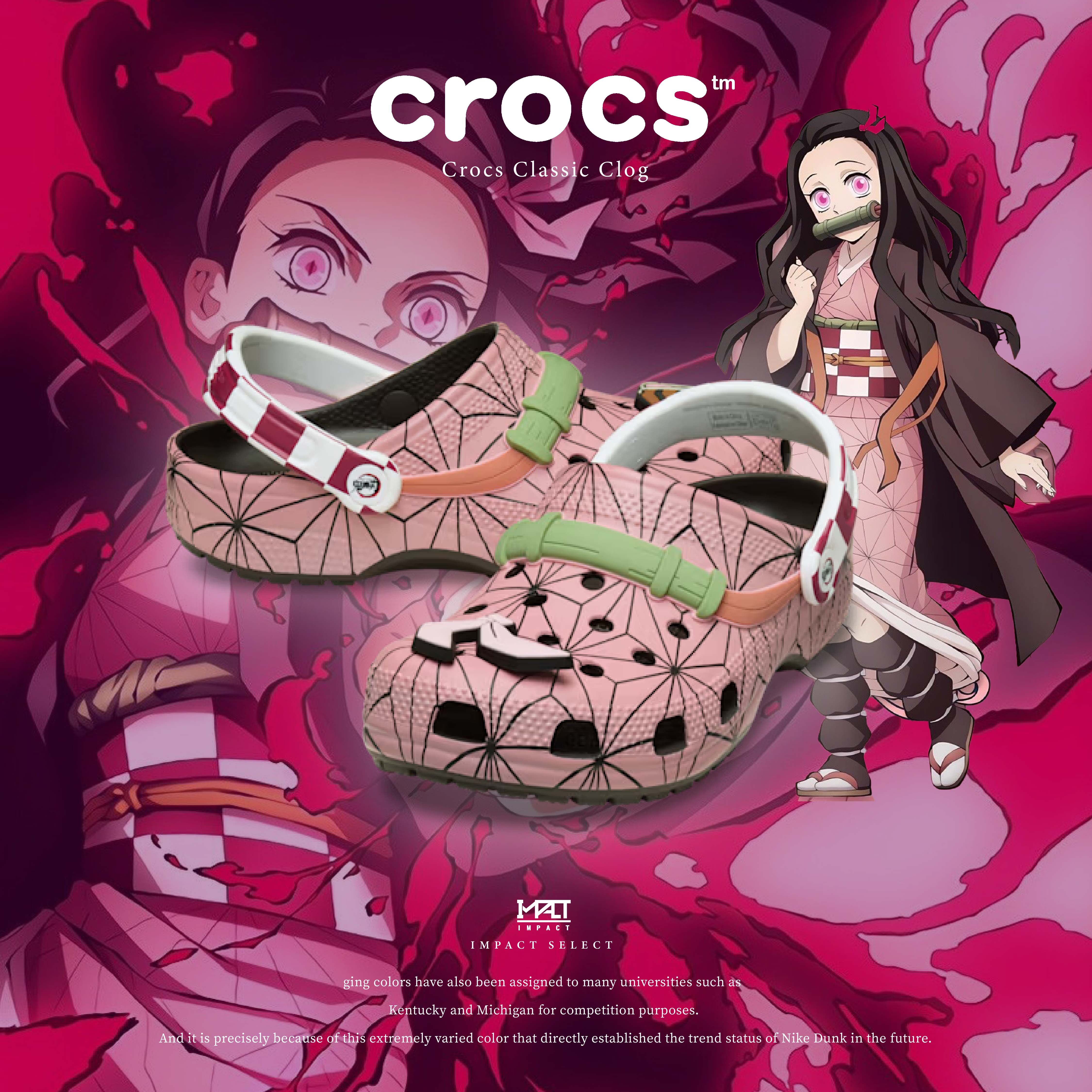 CROCS X 鬼滅之刃 聯名款 Classic Clog 禰豆子 粉白 竹筒 SKU 212433