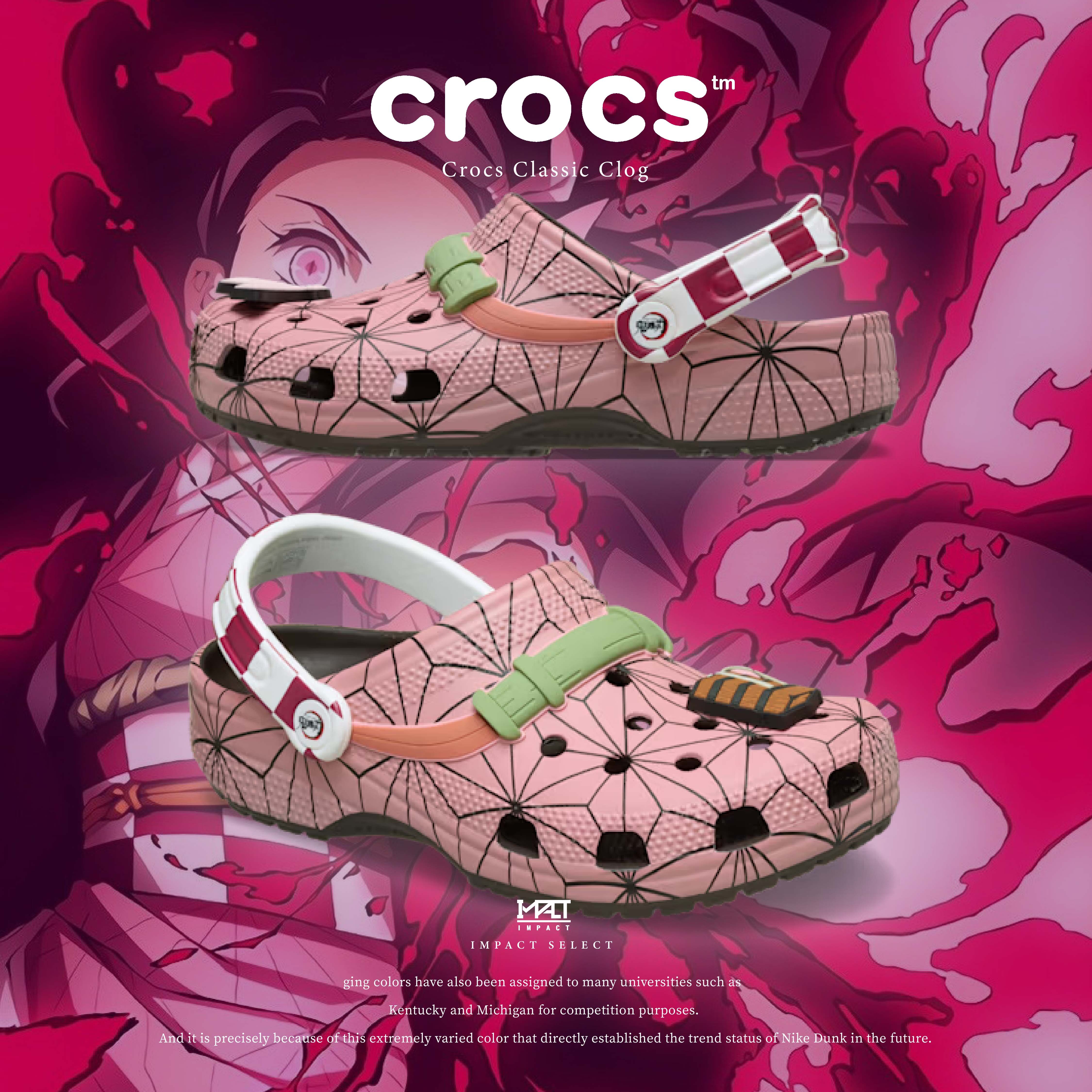 CROCS X 鬼滅之刃 聯名款 Classic Clog 禰豆子 粉白 竹筒 SKU 212433