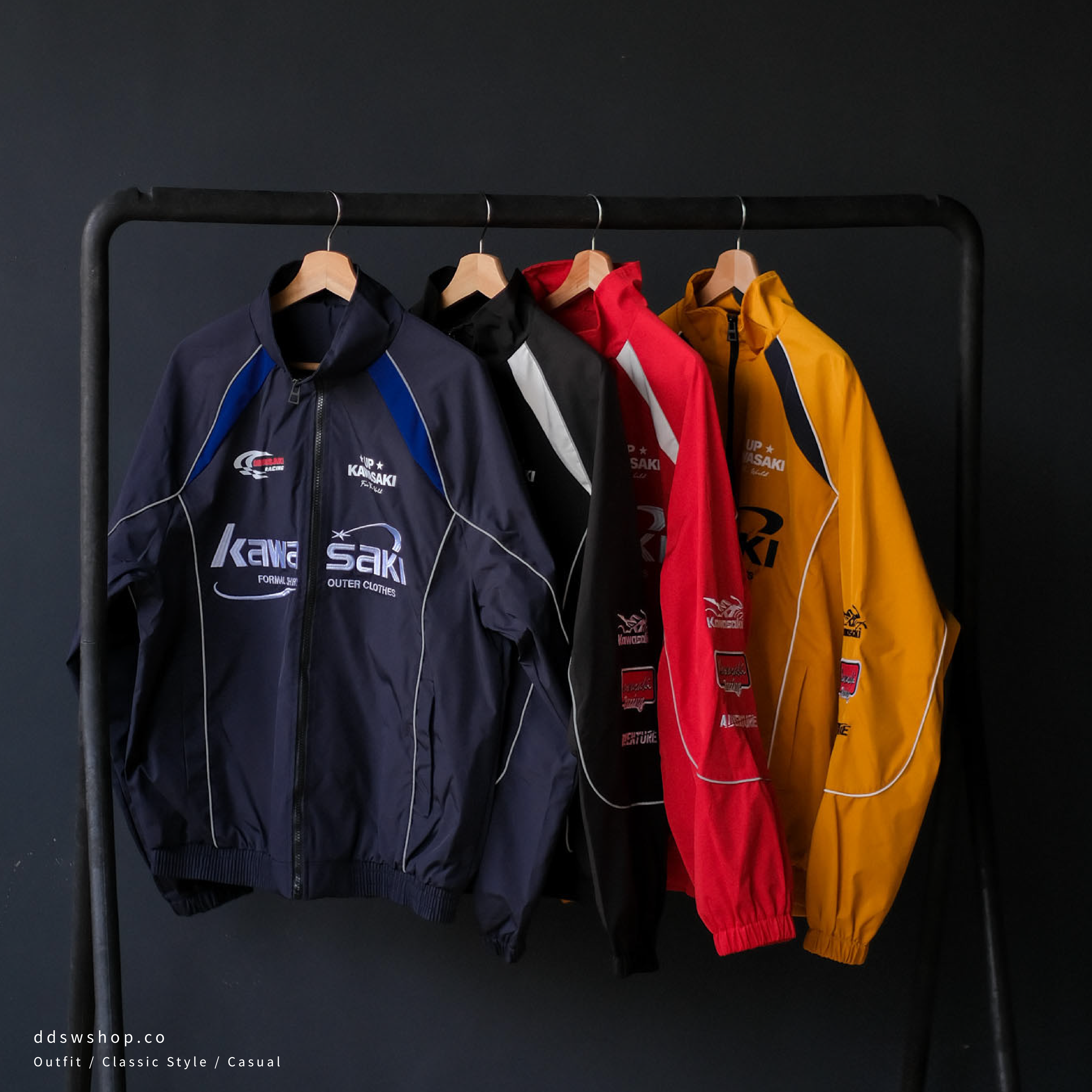 "現貨" Kawasaki 美式 復古 賽車 外套 防風 防曬