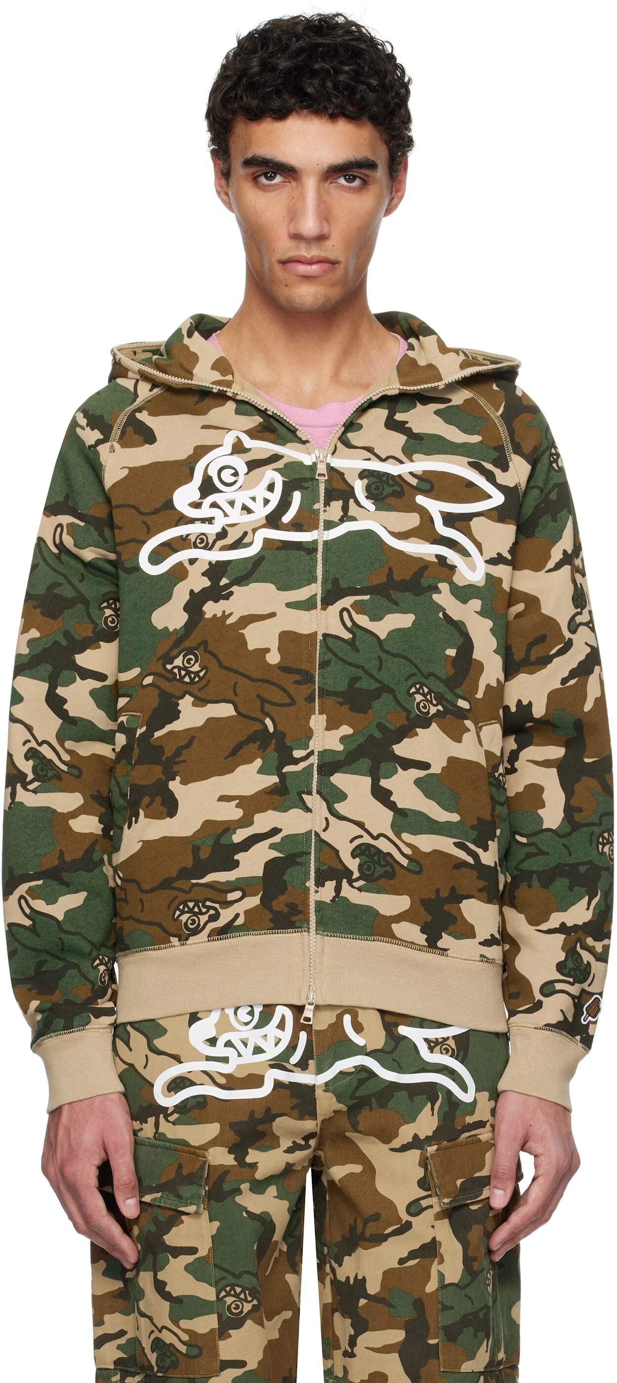 【Focus Store】預購 ICECREAM Running Dog Woodland Camo Hoodie "Khaki" 卡其色 滿版連帽外套