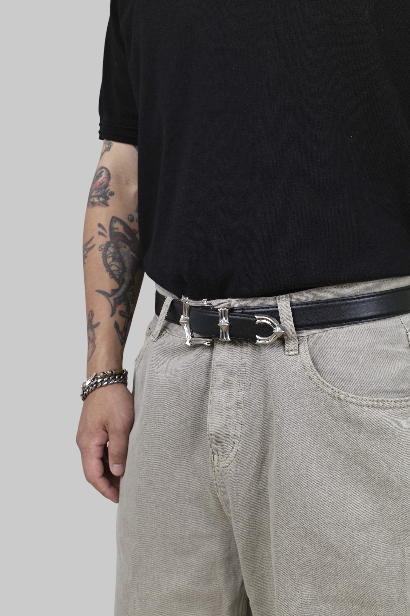 『Always_Good』復古 芒星 金屬 皮帶