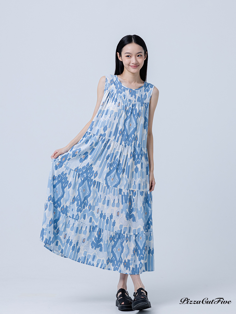 [兩件1580｜涼感洋裝] 塗鴉蛋糕連身洋裝 PizzaCutFive PCF252486107