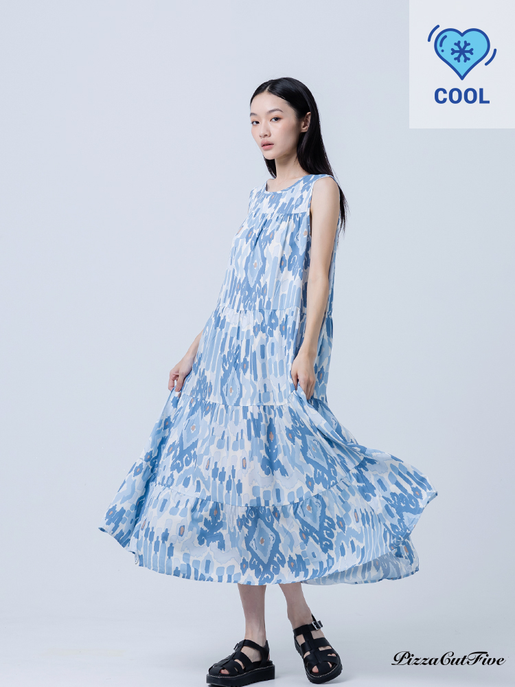 [兩件1580｜涼感洋裝] 塗鴉蛋糕連身洋裝 PizzaCutFive PCF252486107