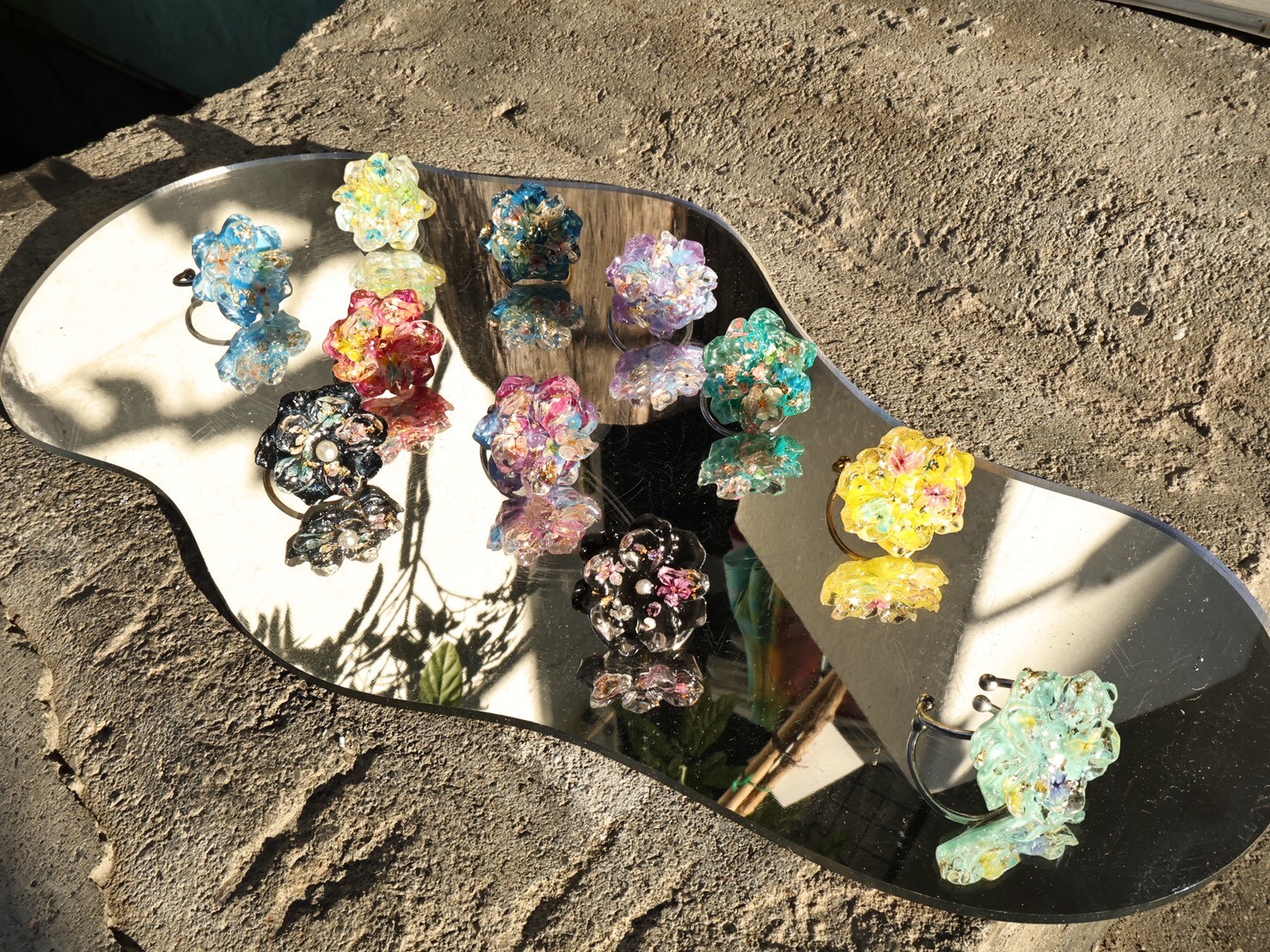 The Lovely Rings / 環保系列 瓶蓋小花戒指（湖水綠）