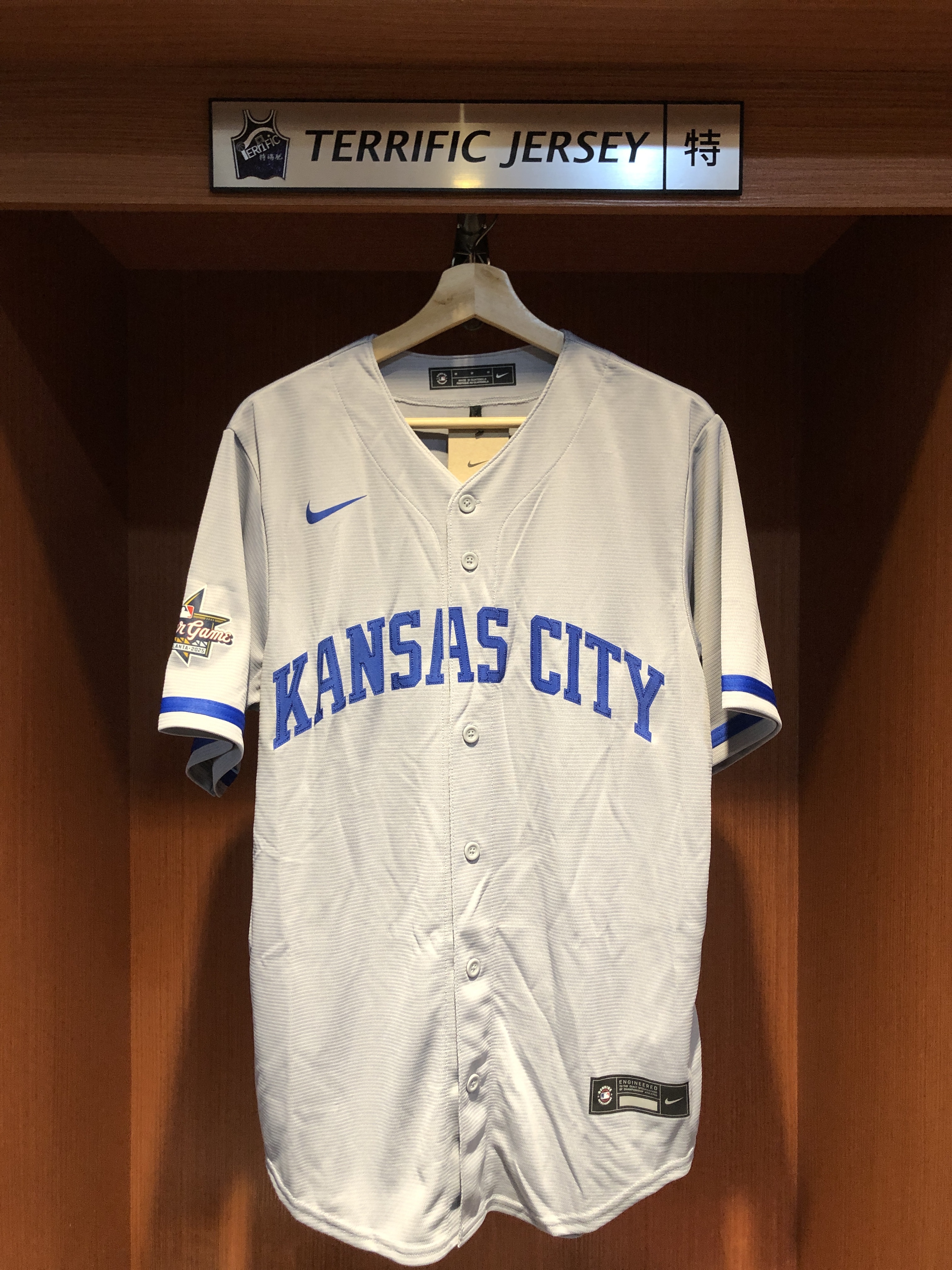 MLB球衣 Bobby Witt Jr. 25 明星賽 堪薩斯市皇家灰 臂章 Nike Replica Player Name Jersey 球迷版 熱轉印 全新