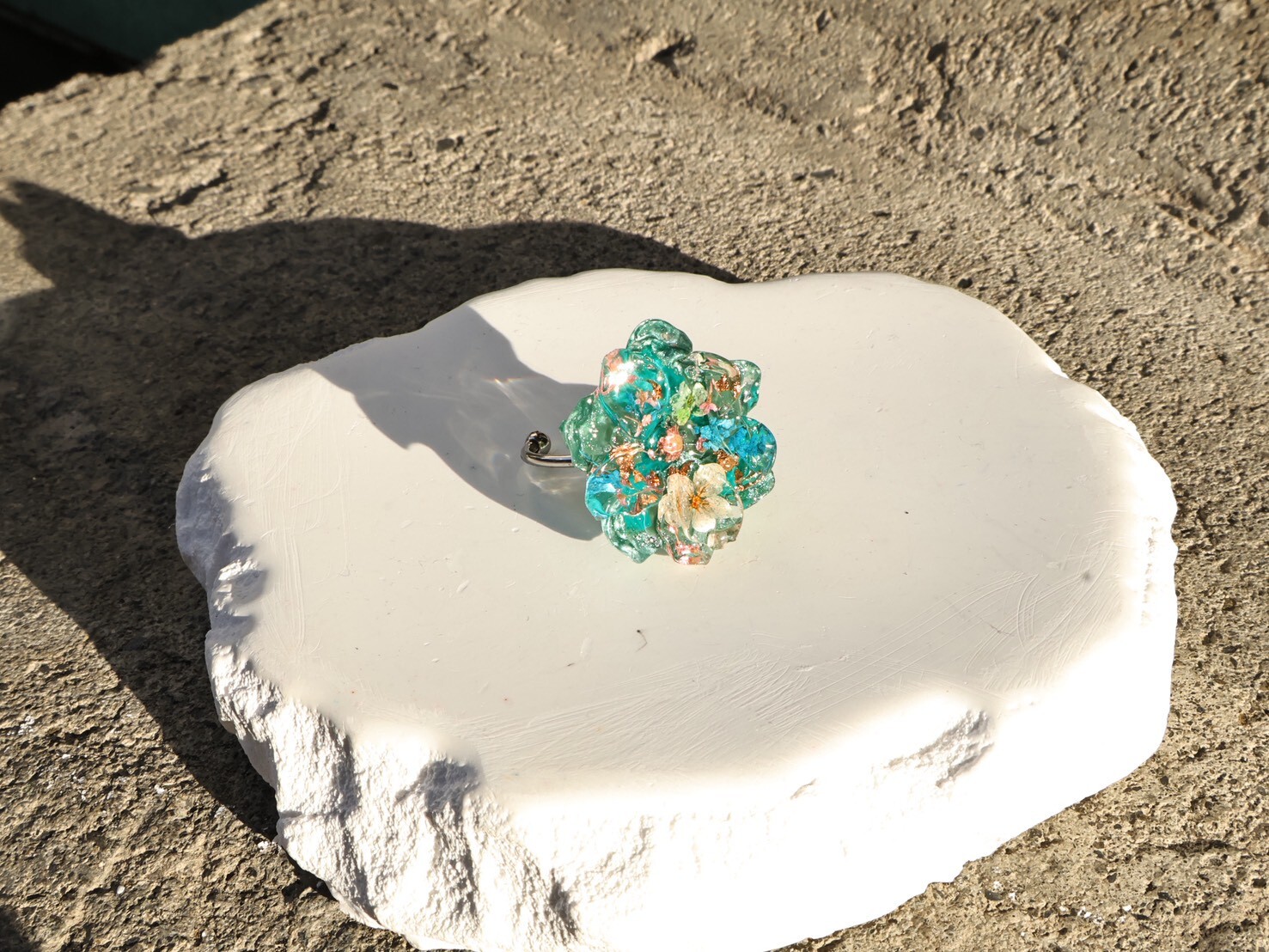 The Lovely Rings / 環保系列 瓶蓋小花戒指（湖水綠）