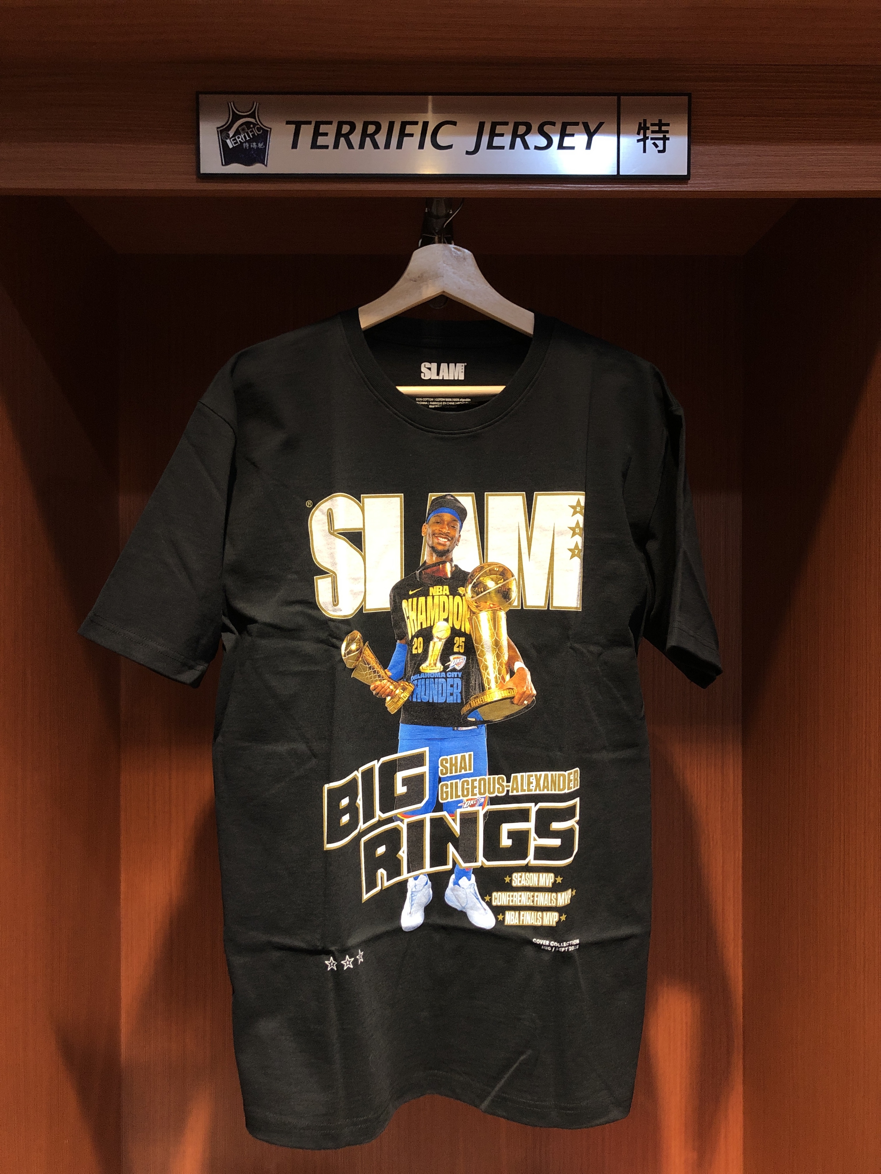 NBA短袖 Shai Gilgeous-Alexander 奧克拉荷馬雷霆 冠軍黑 雜誌封面 Slam Tee 棉質 全新