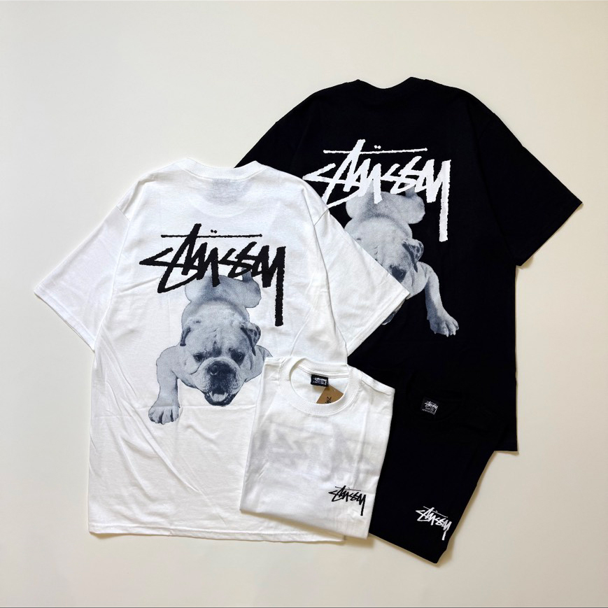 Stussy ss25 STOCK DOG Tee 法鬥 黑色 白色 圓領 短袖上衣 短tee 1905159