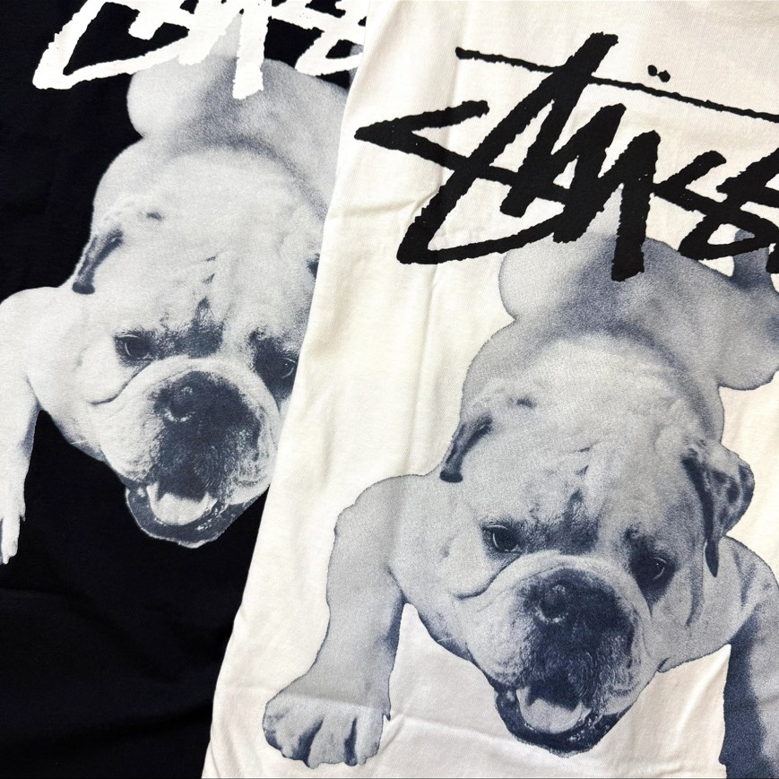 Stussy ss25 STOCK DOG Tee 法鬥 黑色 白色 圓領 短袖上衣 短tee 1905159