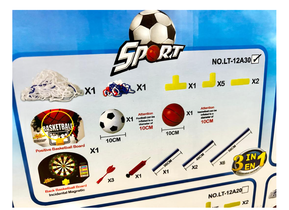 日常3 in 1儿童足球篮球飞镖游戏