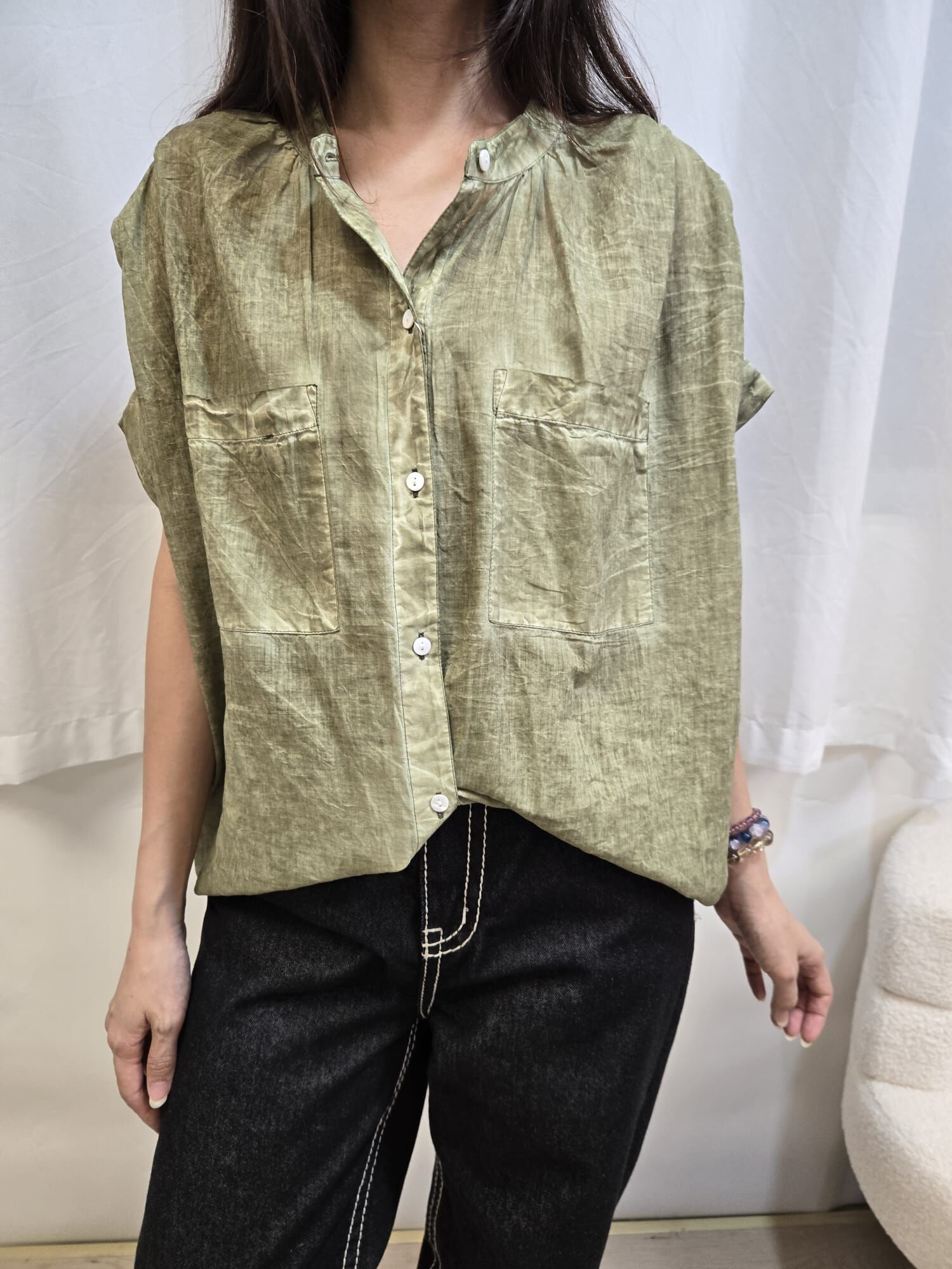 LN 洗水蝙蝠襯衫