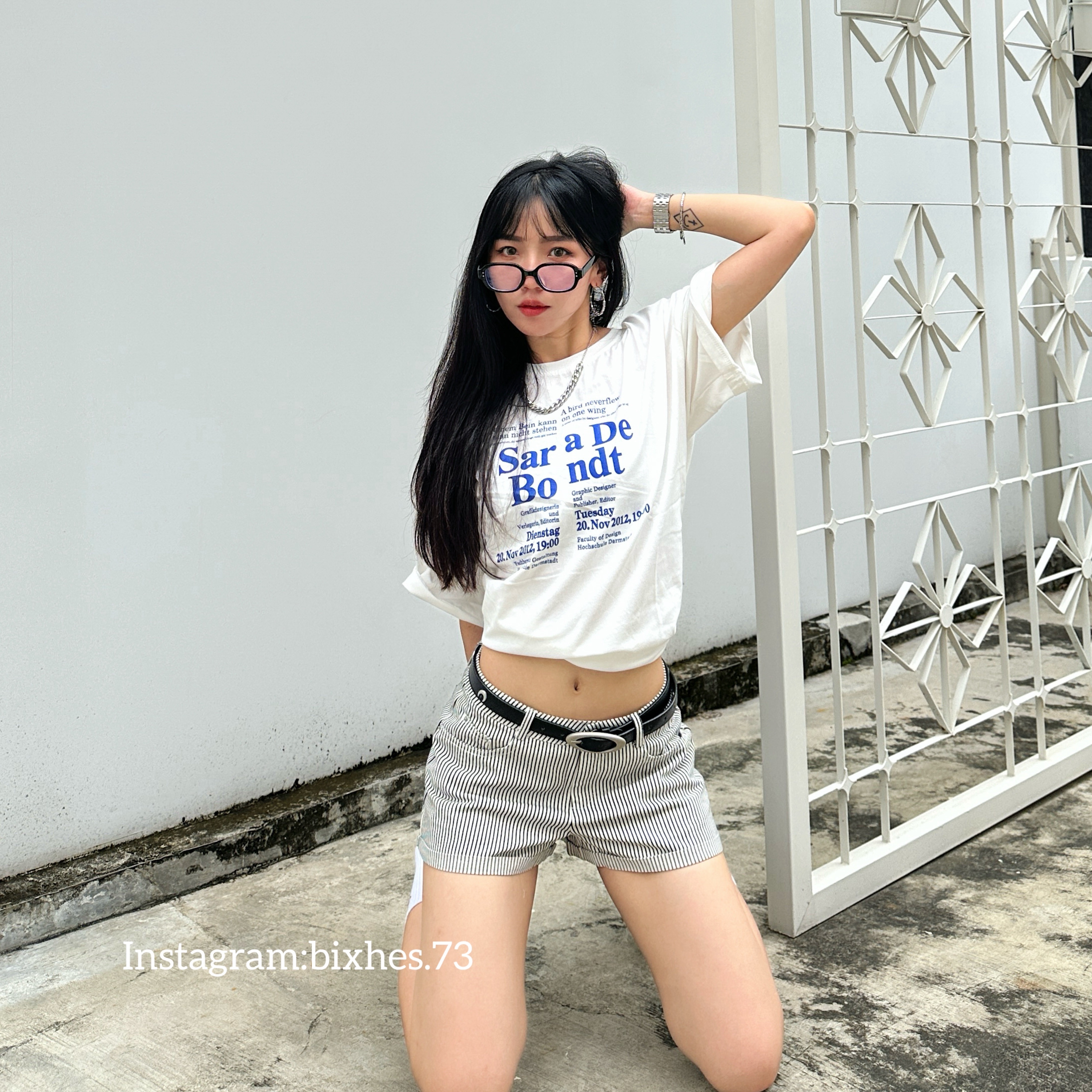 斷層字寬鬆短T(A00037)