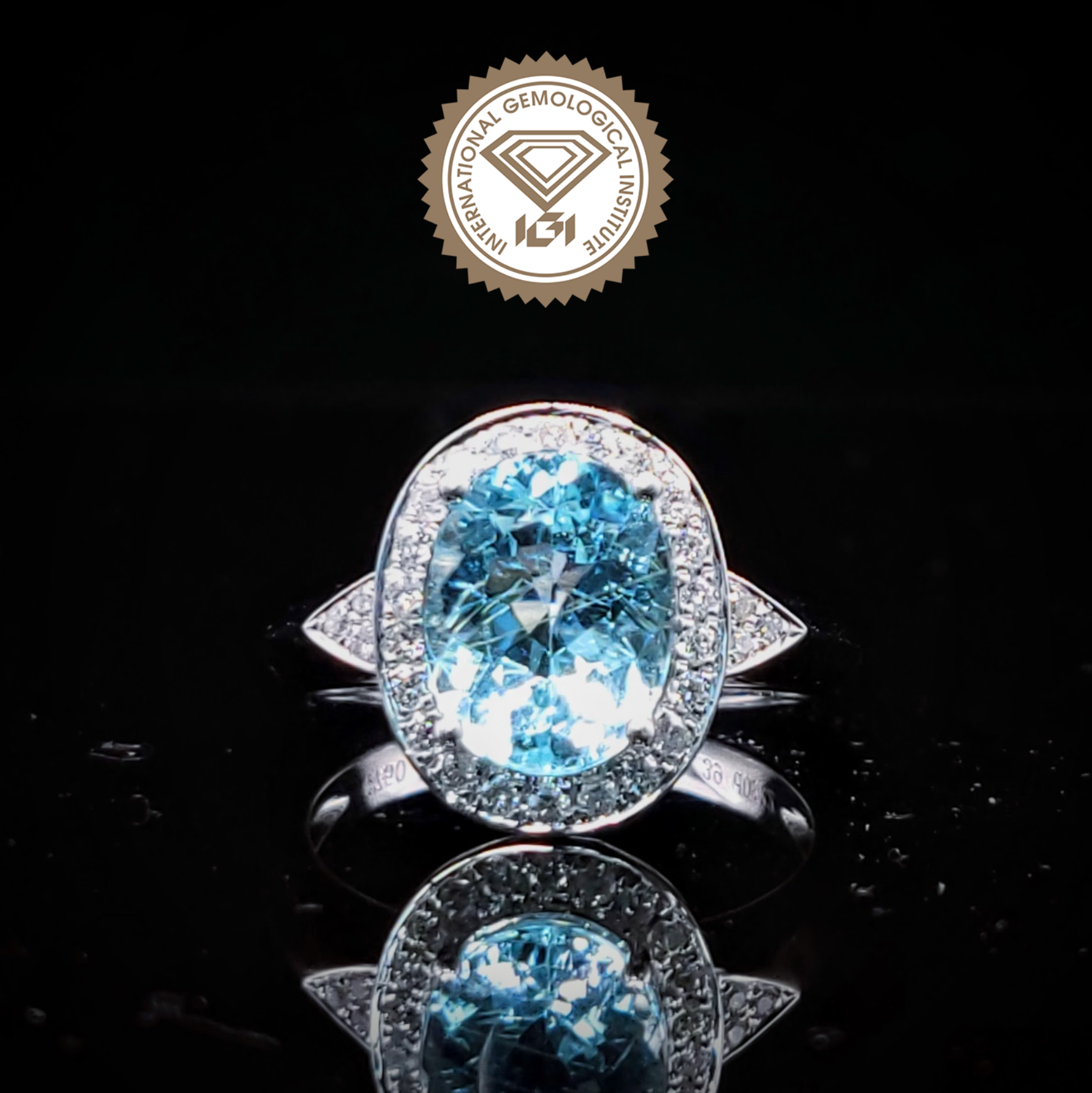 18K White Gold 2.39ct Paraiba and Diamond Ring