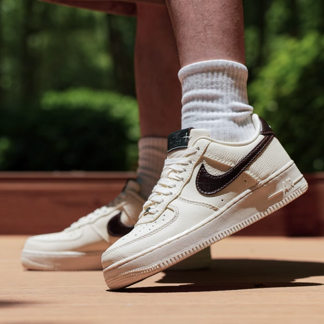 Nike Air Force 1 Low "Sail Brown" 米白紅棕 荔枝皮 皮革壓紋 鱷魚紋 低筒休閒鞋