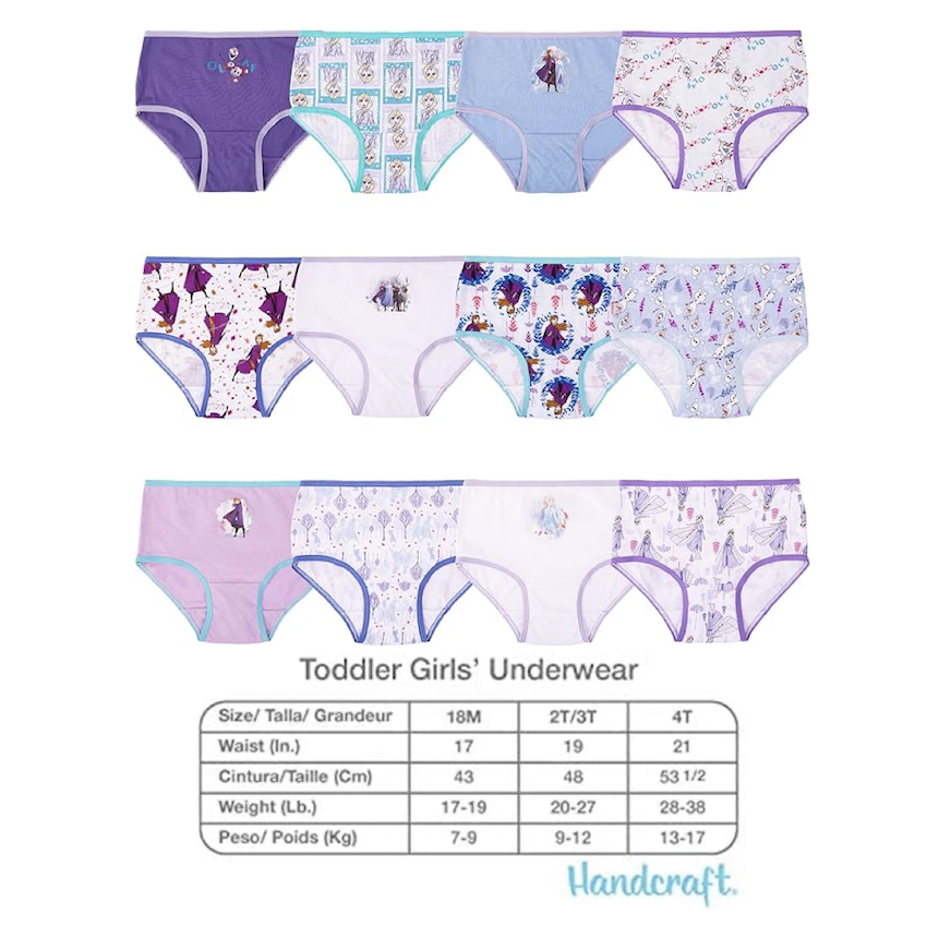 美國 Frozen 女童幼童內褲 (12枚入)