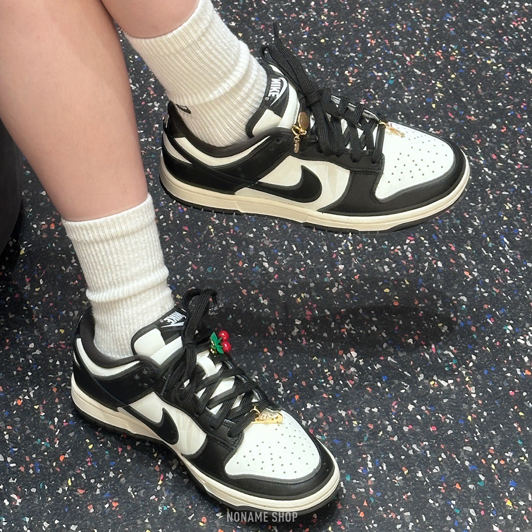 NIKE DUNK LOW SE 皮革 熊貓 黑白 可愛 裝飾 休閒鞋 (女款)