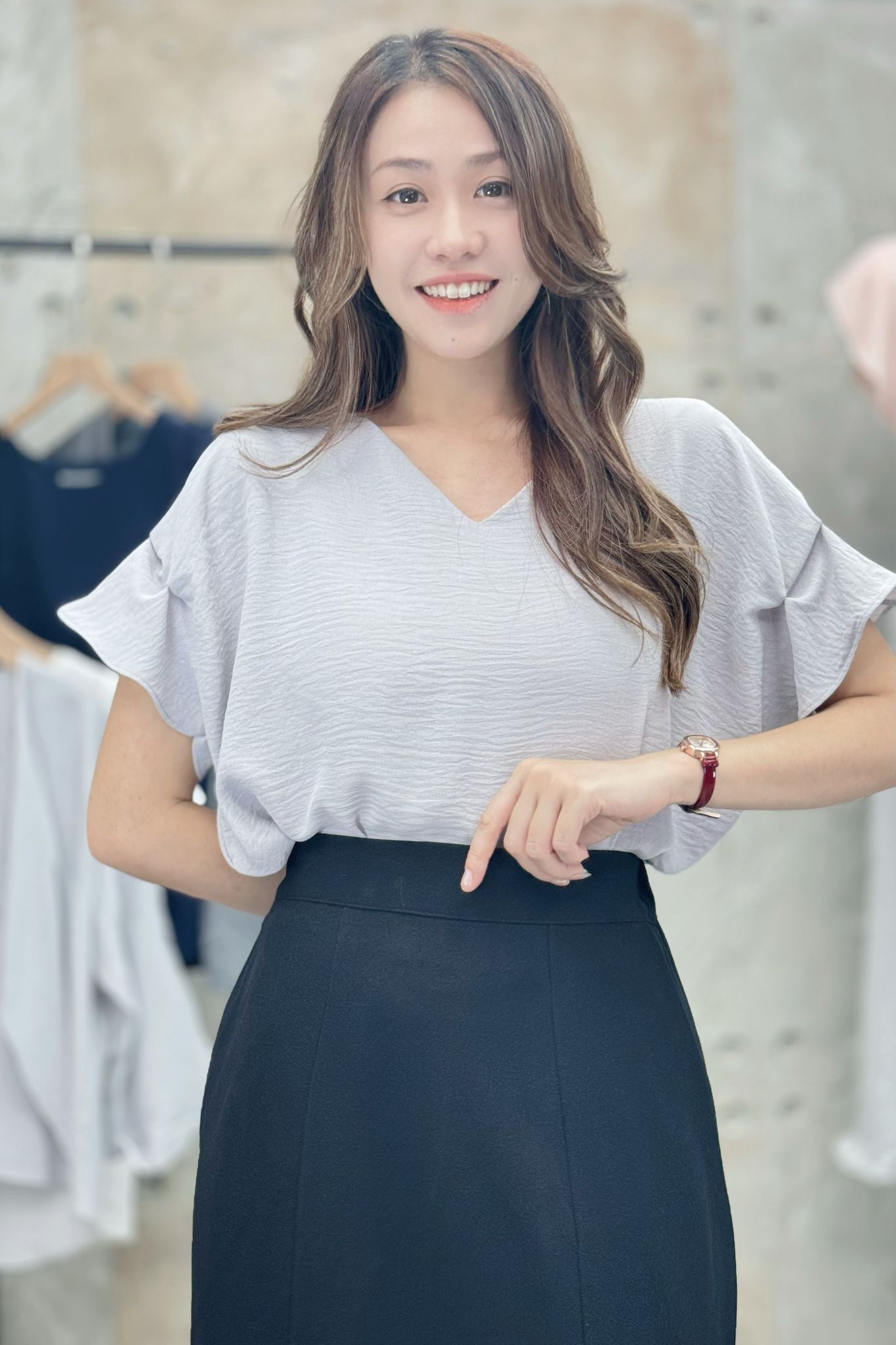 TOP#7631 🤍翻花袖雪紡上衣