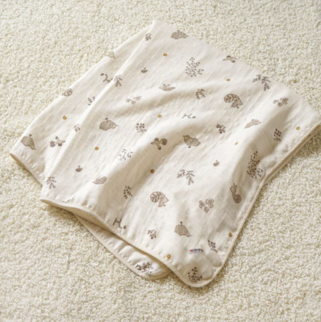 日本製 Hoppetta minori 3重紗 棉質天絲嬰兒毯 抱被