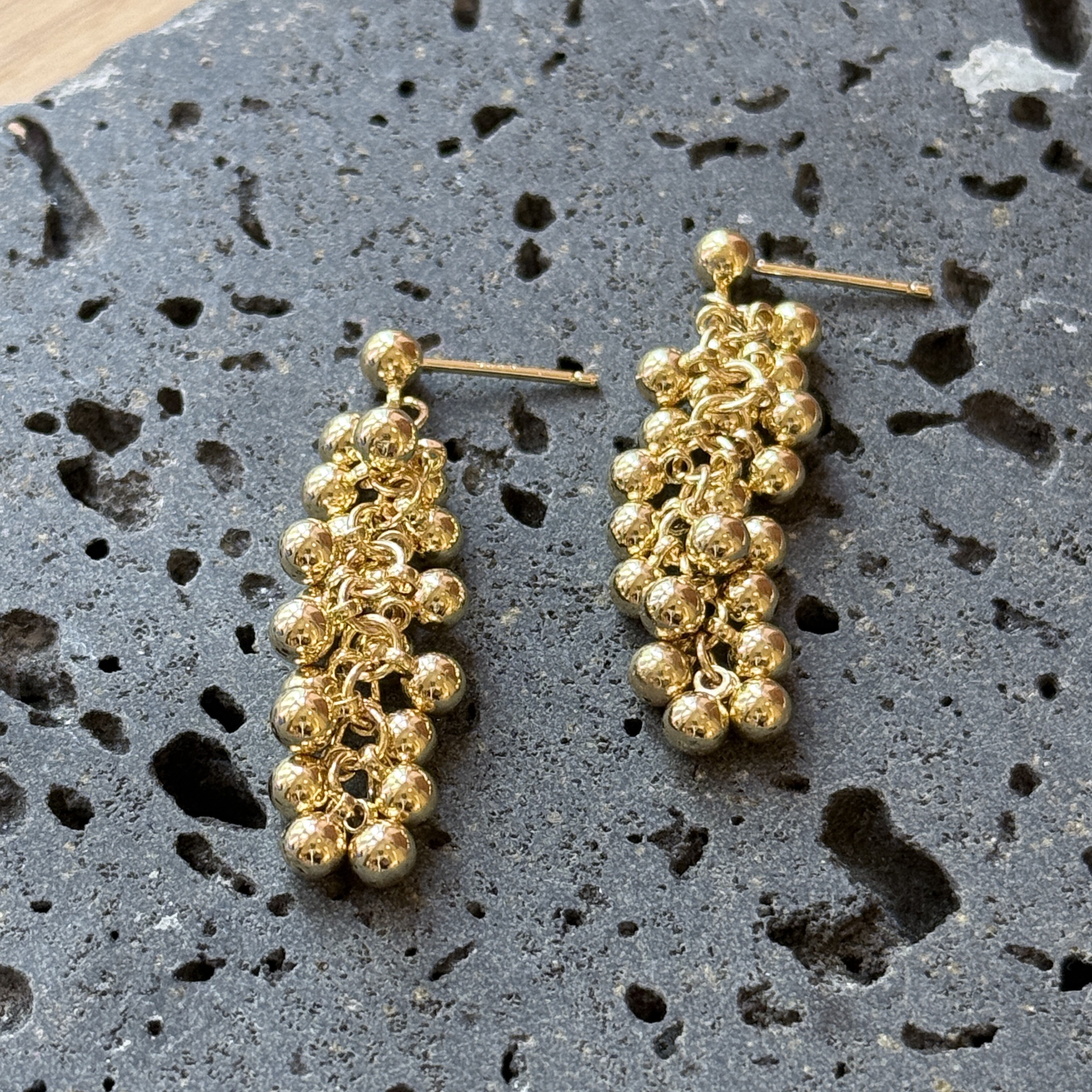 French Style Beaded Tassel Dangle Earrings