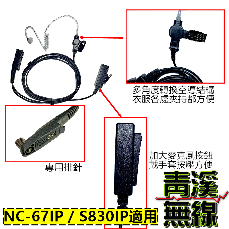 HORA NC-67 IP S-830 IP 專用 空氣導管 耳機 NC67 S830 特勤 耳掛 耳機