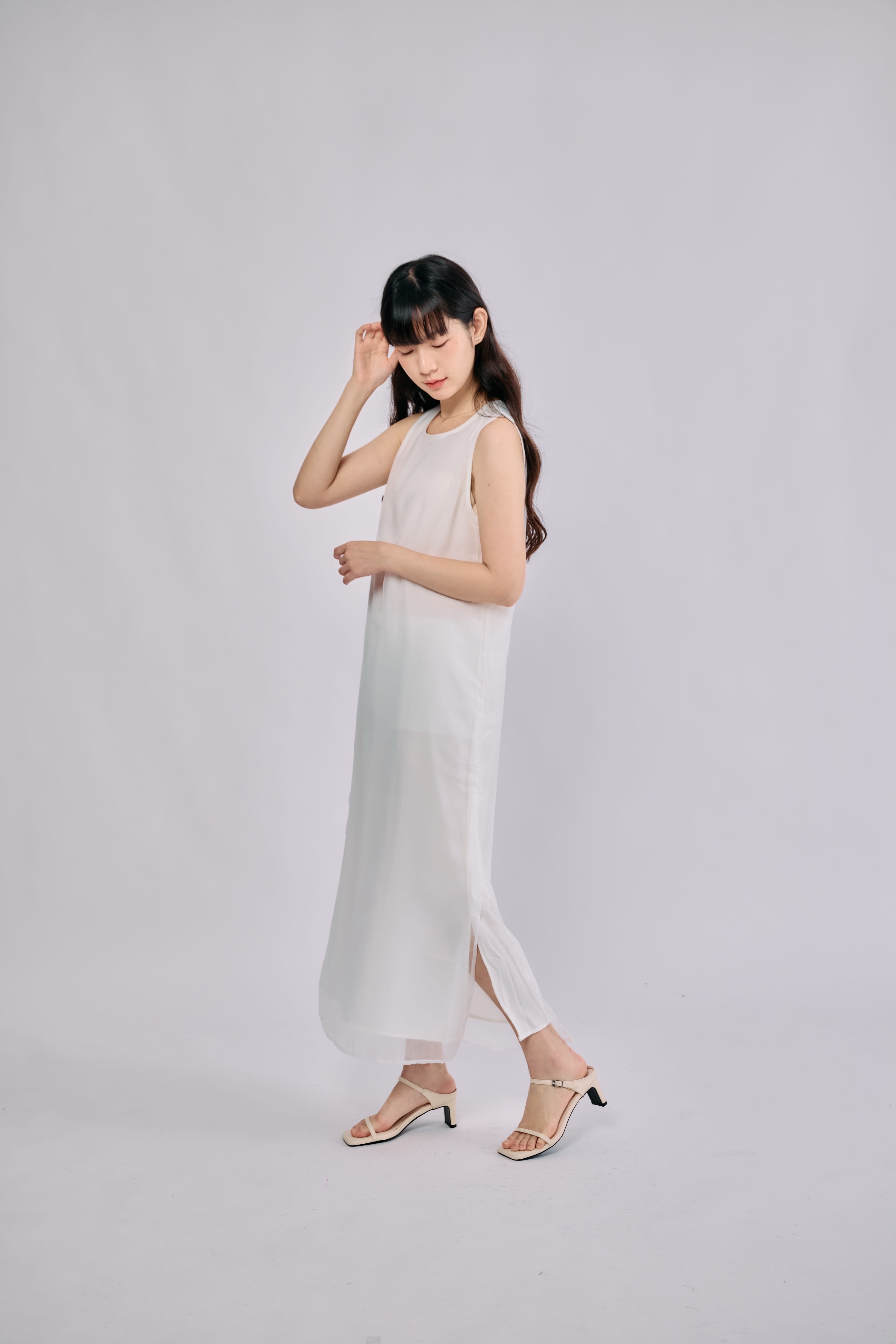 輕盈面料仙女洋裝（白）