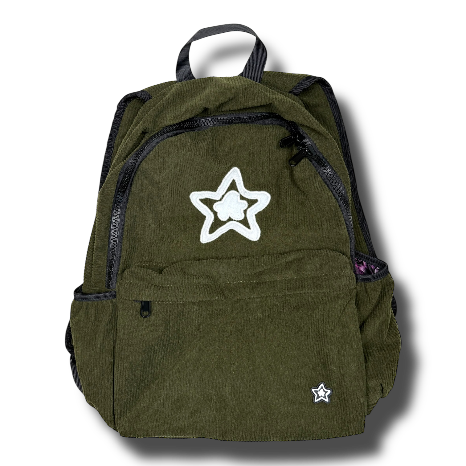 STAR TEAM OLIVE CORDUROY BACKPACK