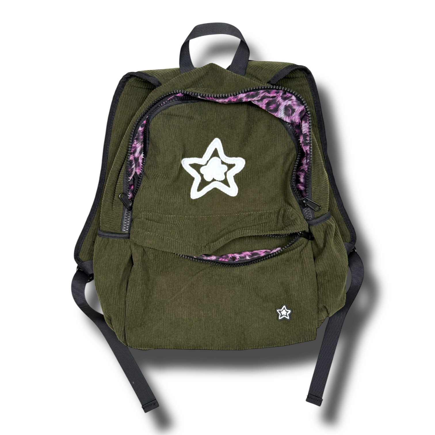 STAR TEAM OLIVE CORDUROY BACKPACK