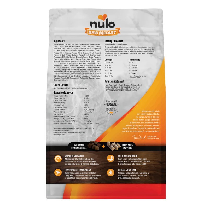 Nulo Raw Medley Chicken, Turkey & Duck Recipe 4lb/10lb