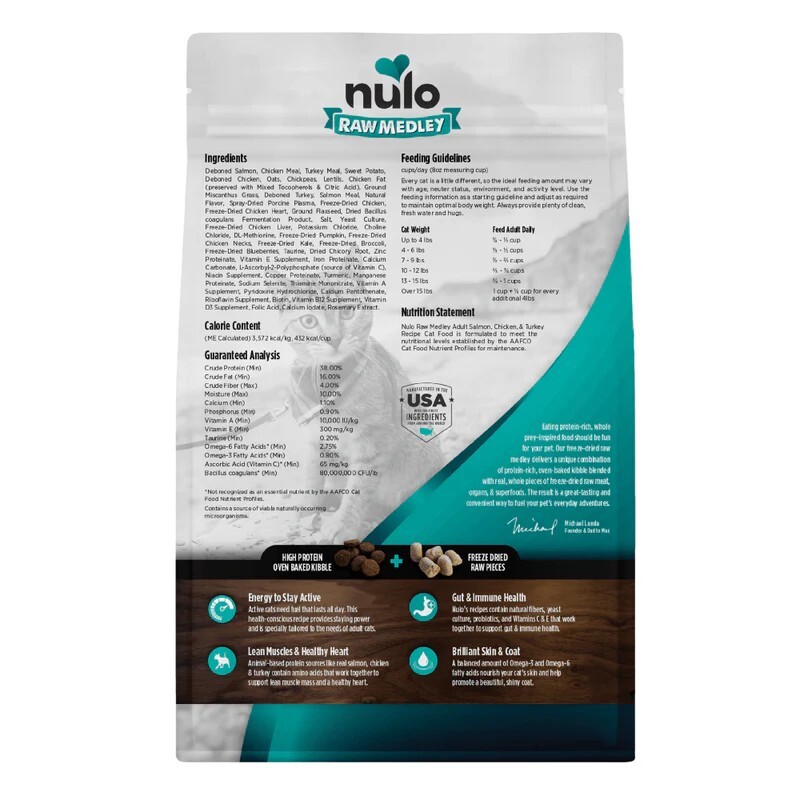 Nulo Raw Medley Salmon, Chicken & Turkey Recipe 4lb/10lb