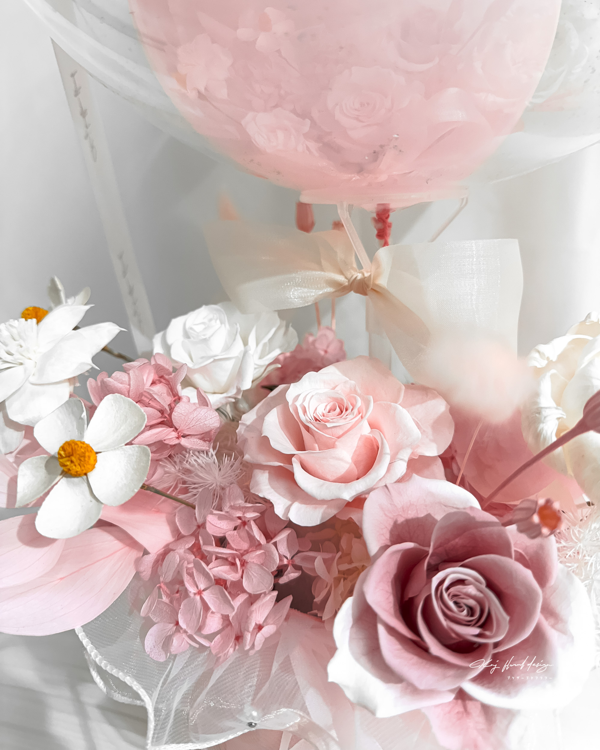 粉紅緋戀熱氣球永生花禮